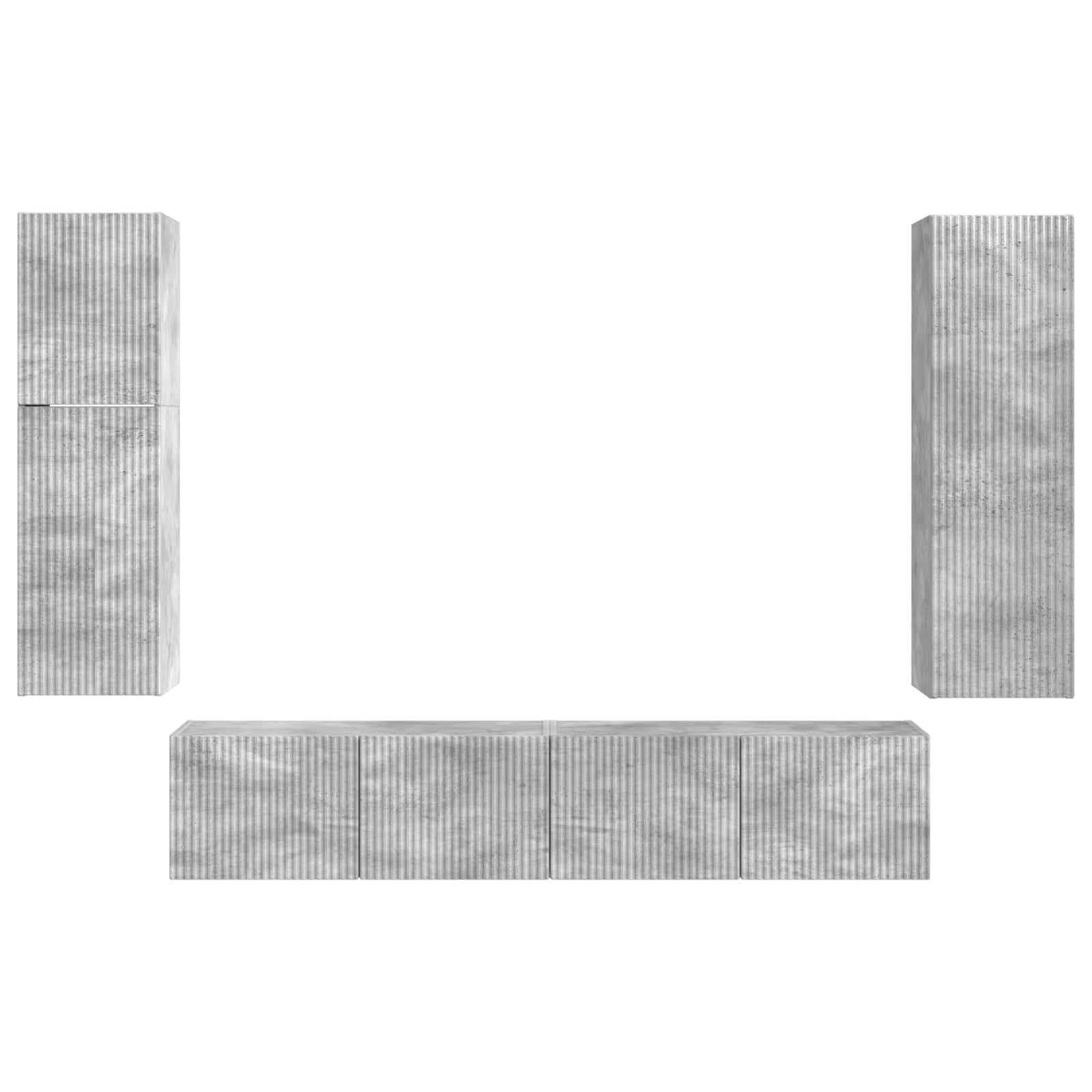 TV spintelių komplektas 4 pcs Betono pilka Apdirbta mediena