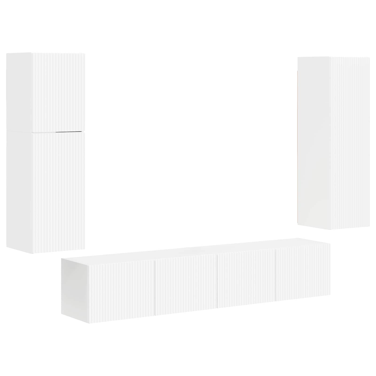 TV spintelių komplektas 4 pcs Aukštai blizganti balta
