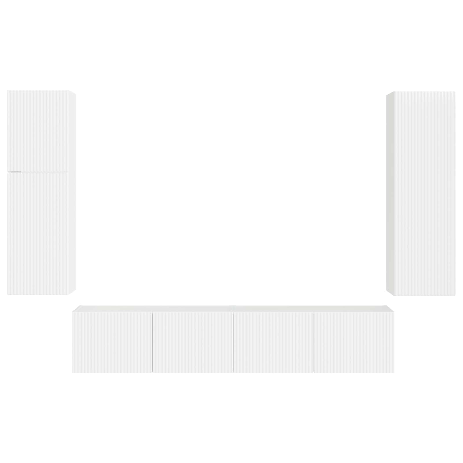 TV spintelių komplektas 4 pcs Aukštai blizganti balta