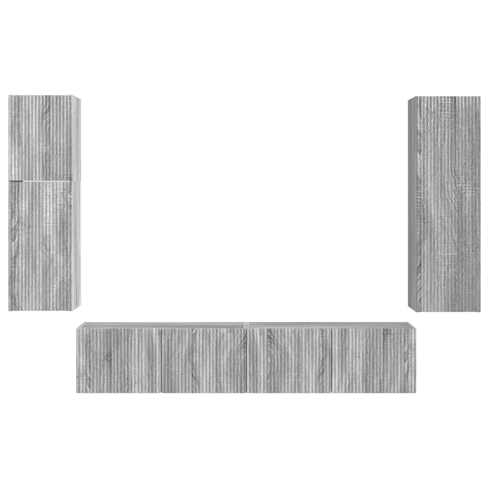 TV Cabinet Set 4 pcs Grey Sonoma Engineered Wood