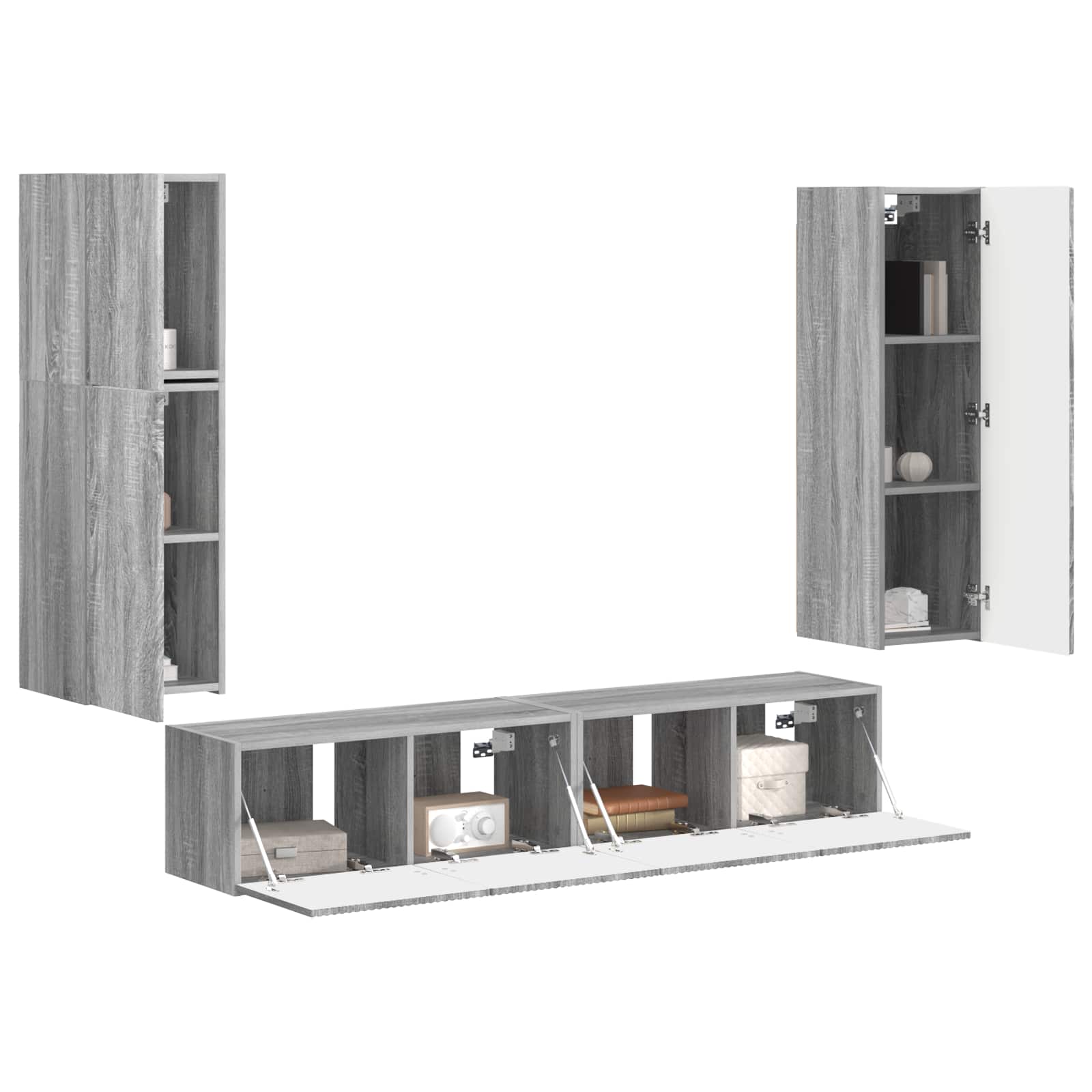TV Cabinet Set 4 pcs Grey Sonoma Engineered Wood