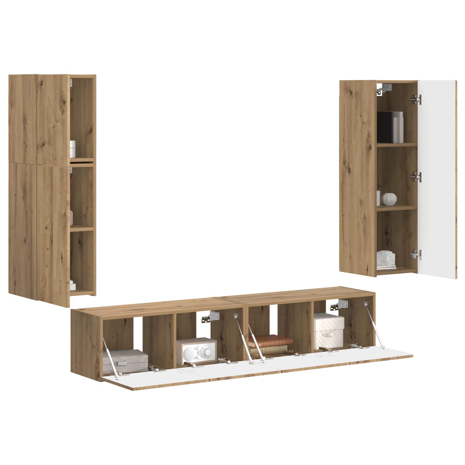 TV spintelių komplektas 4 pcs Amatininkų ąžuolas