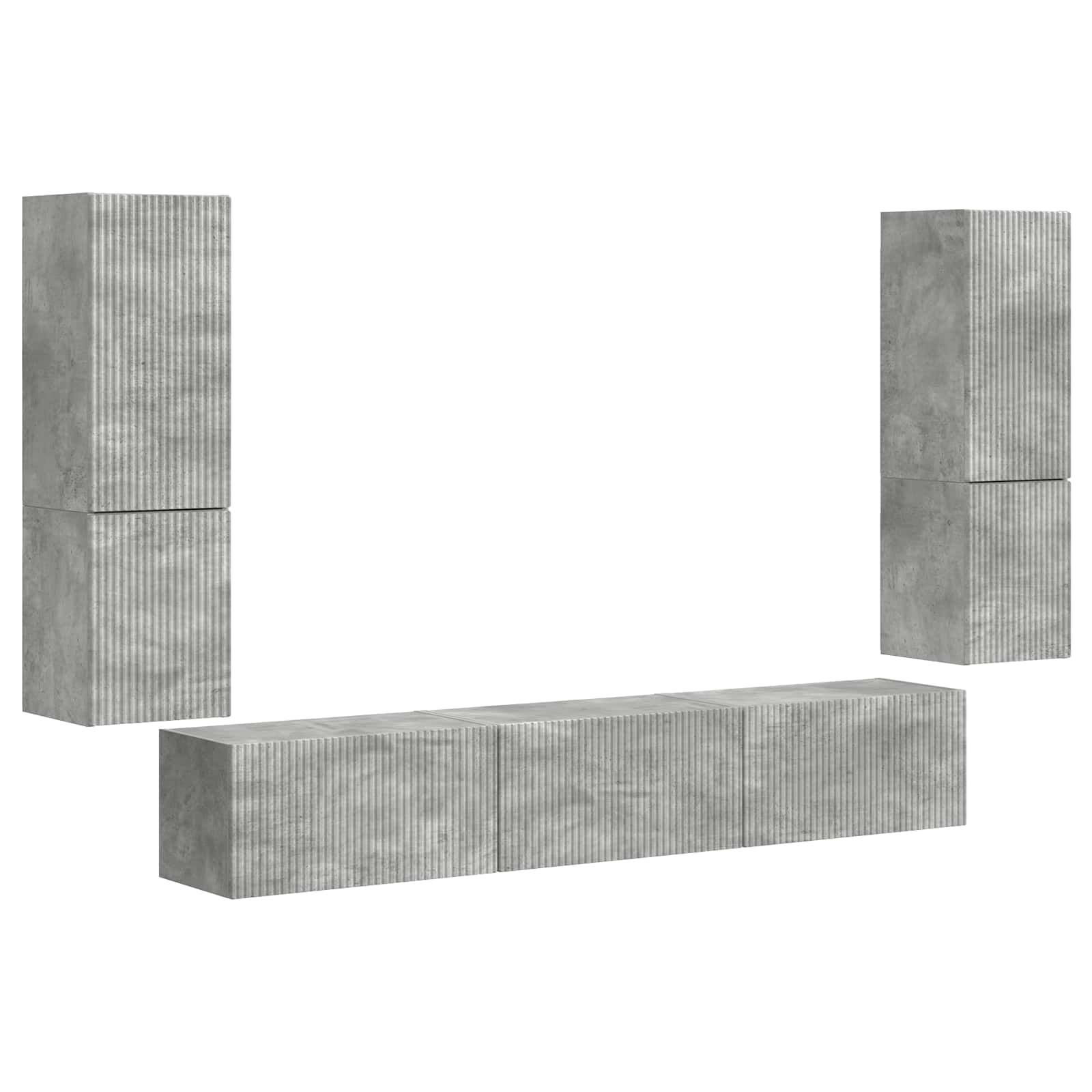 TV spintelių komplektas 4 pcs Betono pilka Apdirbta mediena