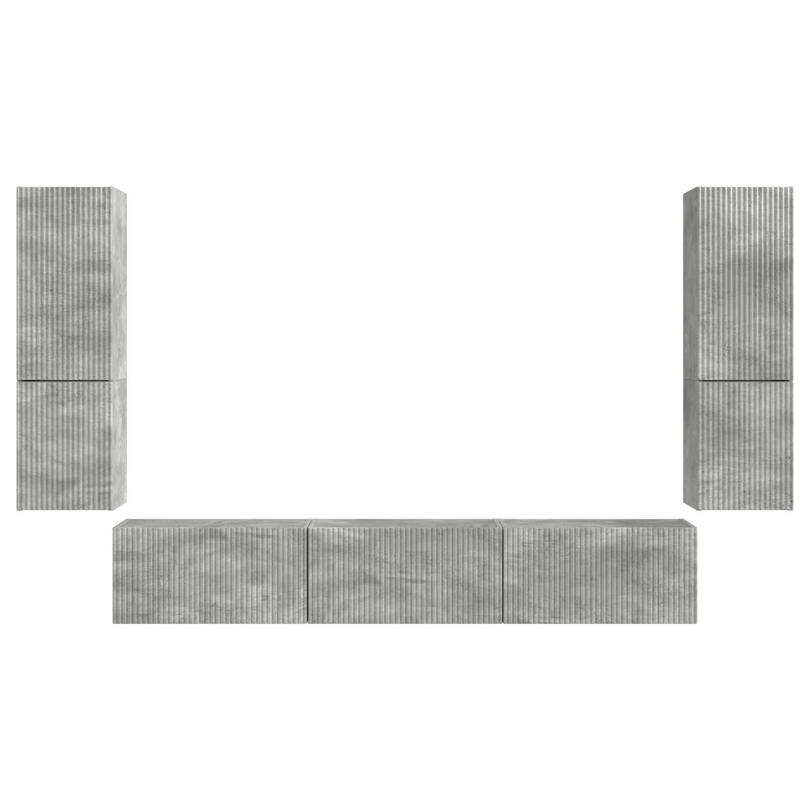 TV spintelių komplektas 4 pcs Betono pilka Apdirbta mediena