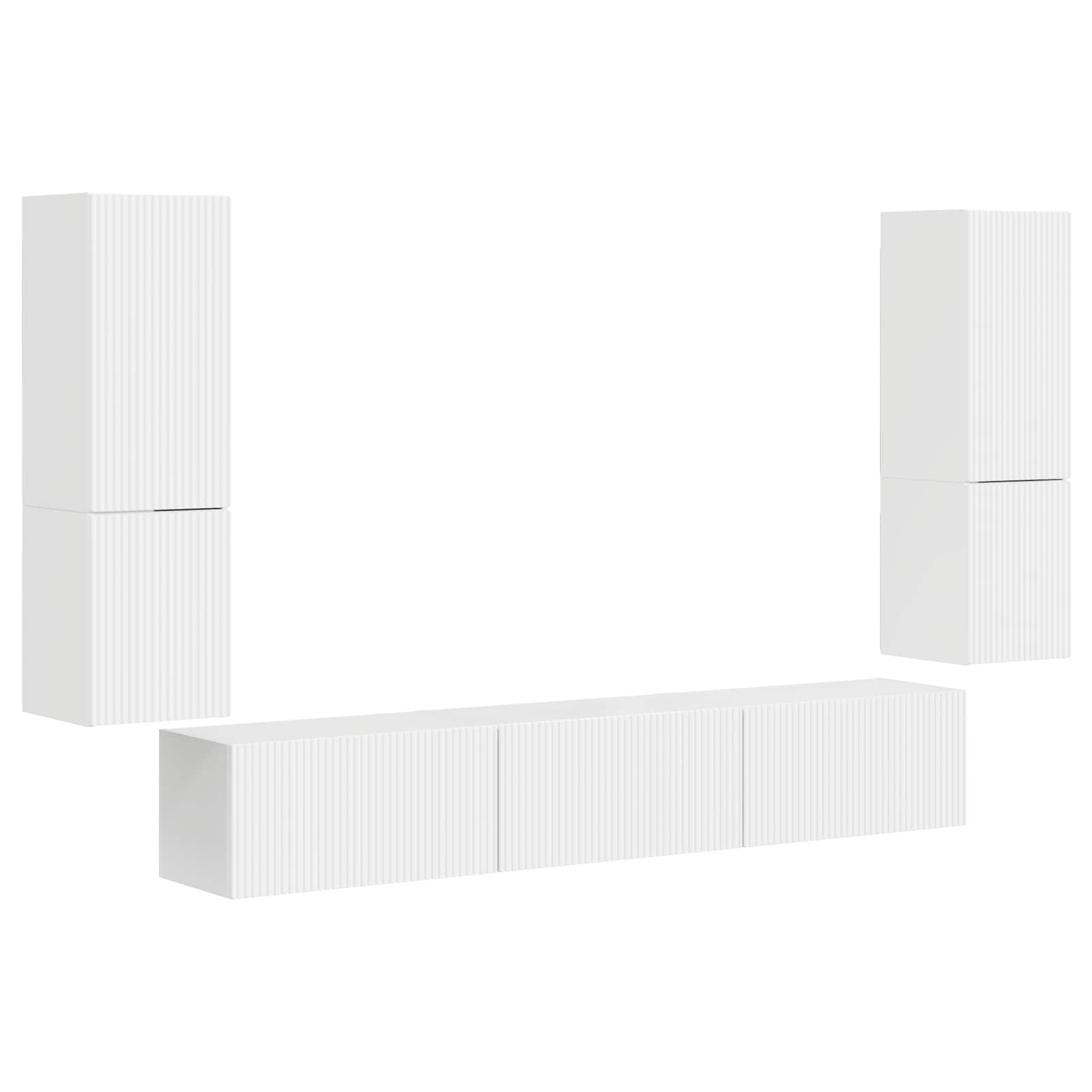 TV spintelių komplektas 4 pcs Aukštai blizganti balta