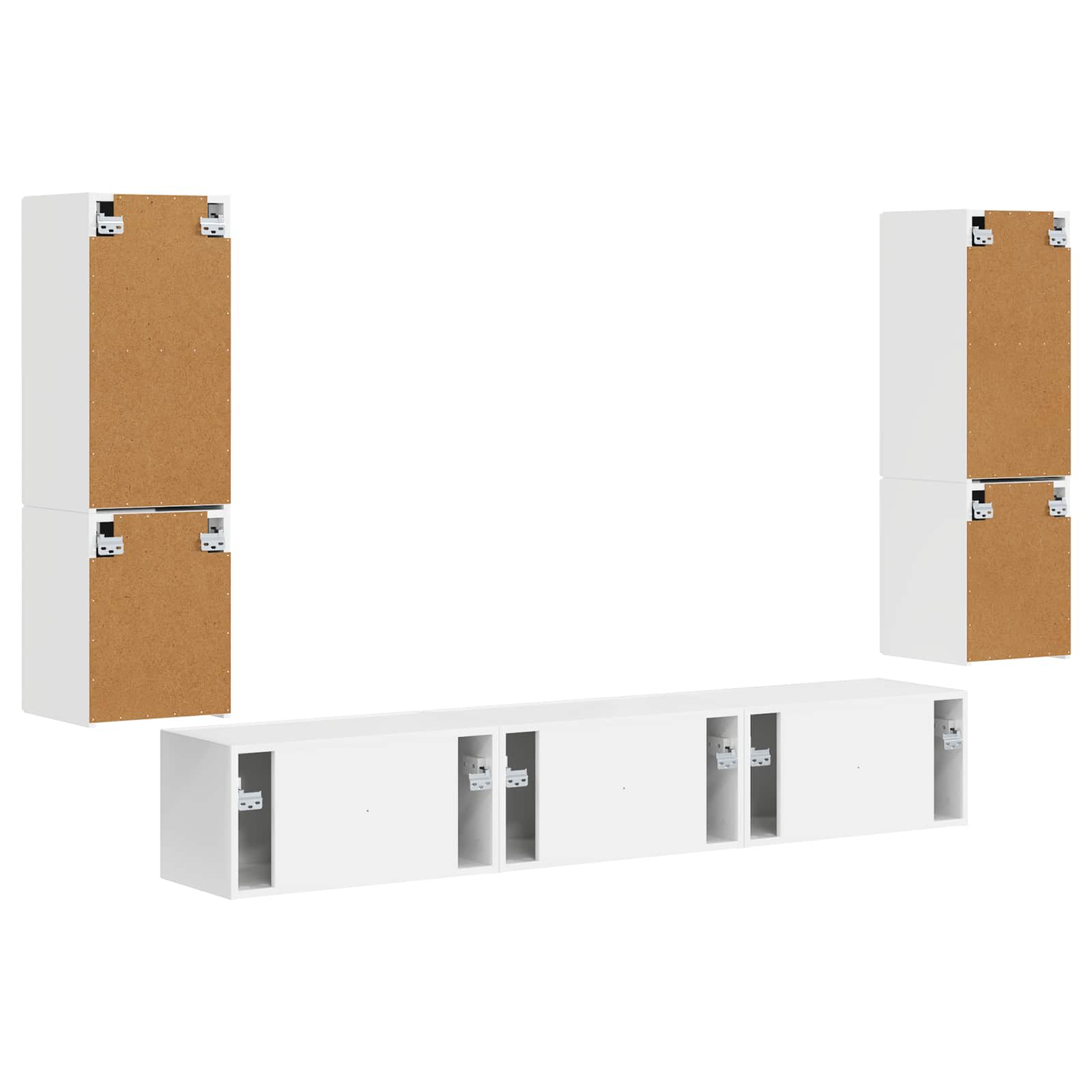 TV spintelių komplektas 4 pcs Aukštai blizganti balta