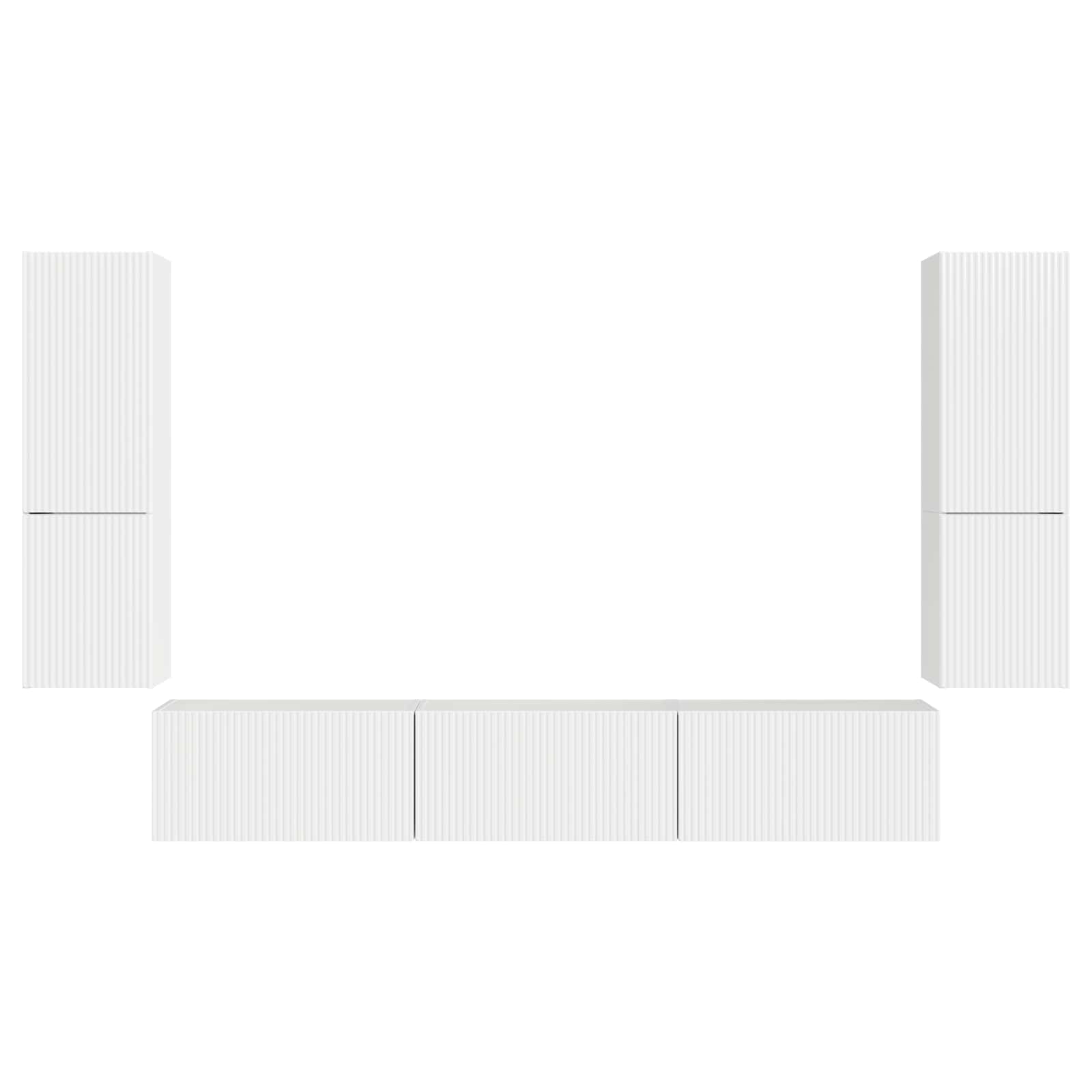 TV spintelių komplektas 4 pcs Aukštai blizganti balta