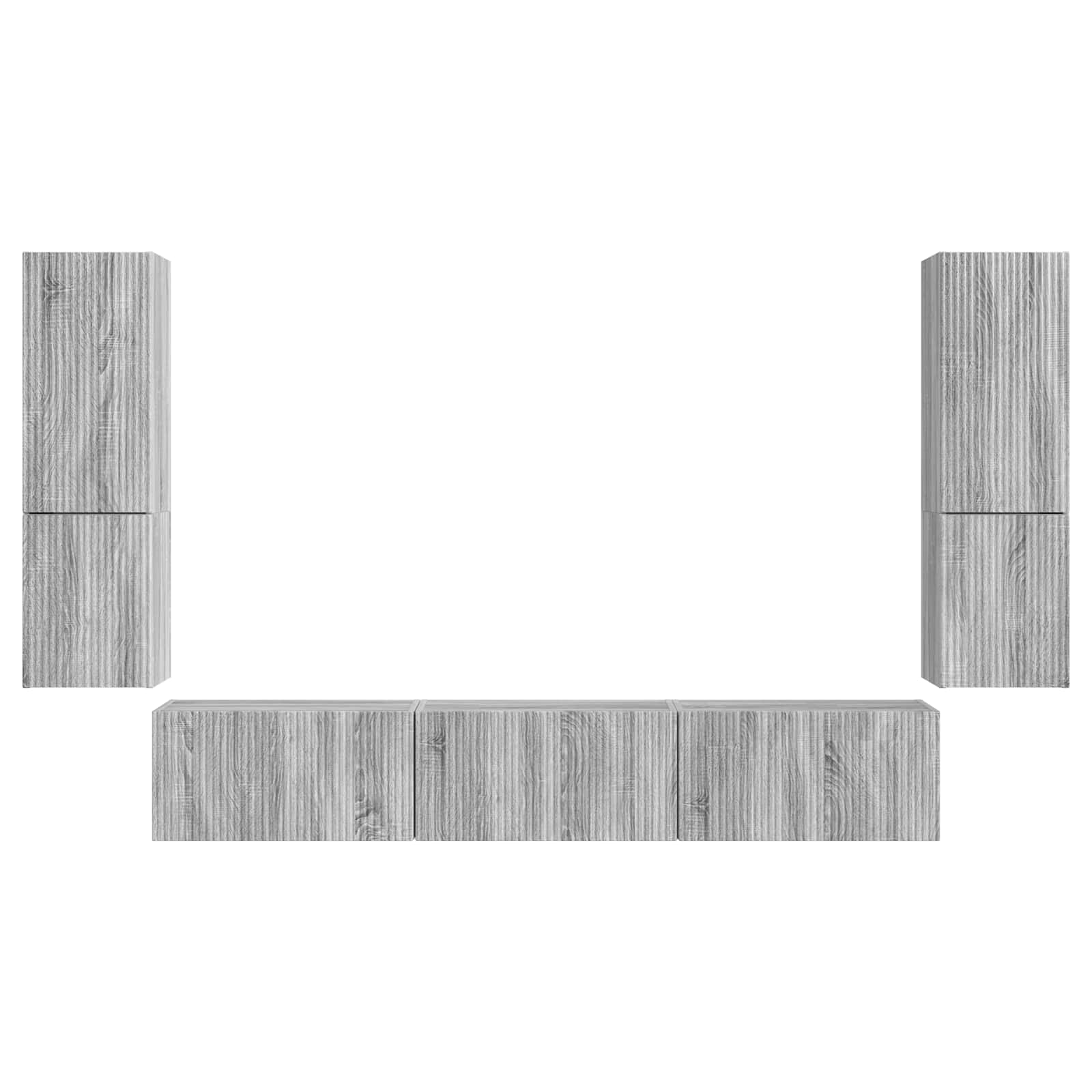 TV Cabinet Set 4 pcs Grey Sonoma Engineered Wood