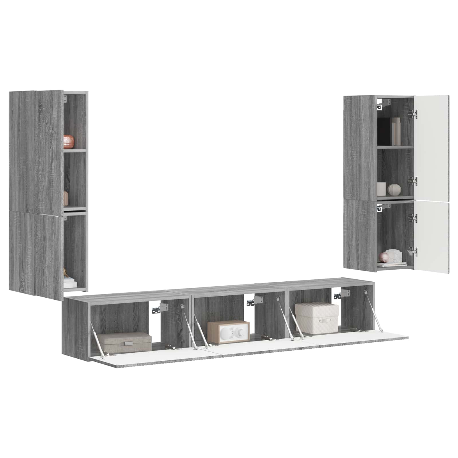 TV Cabinet Set 4 pcs Grey Sonoma Engineered Wood
