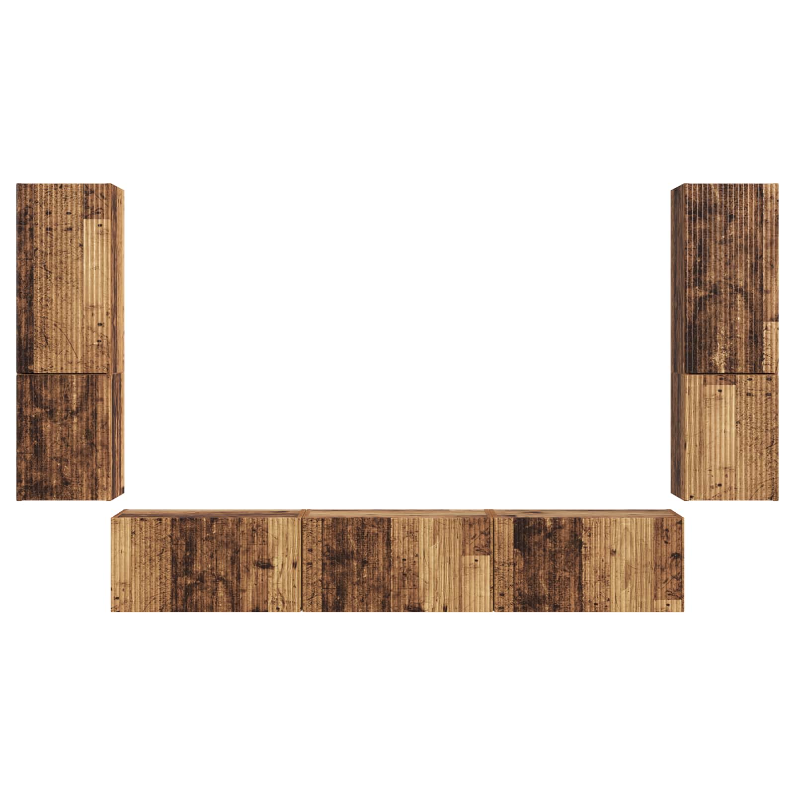 TV Cabinet Set 4 pcs Old Wood Engineered Wood
