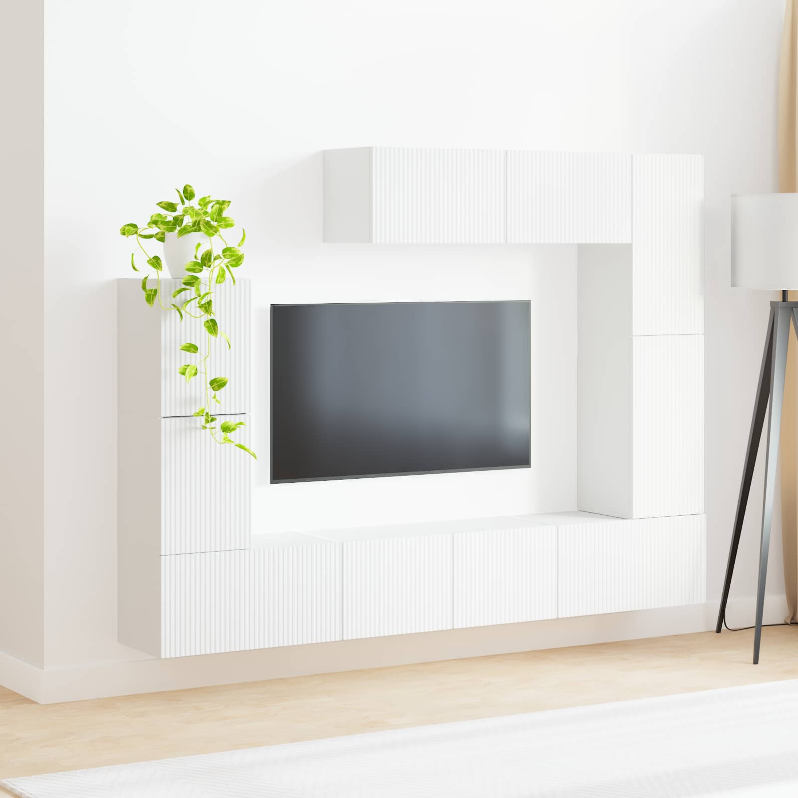 TV spintelių komplektas 5 vnt. Balta Apdirbta mediena