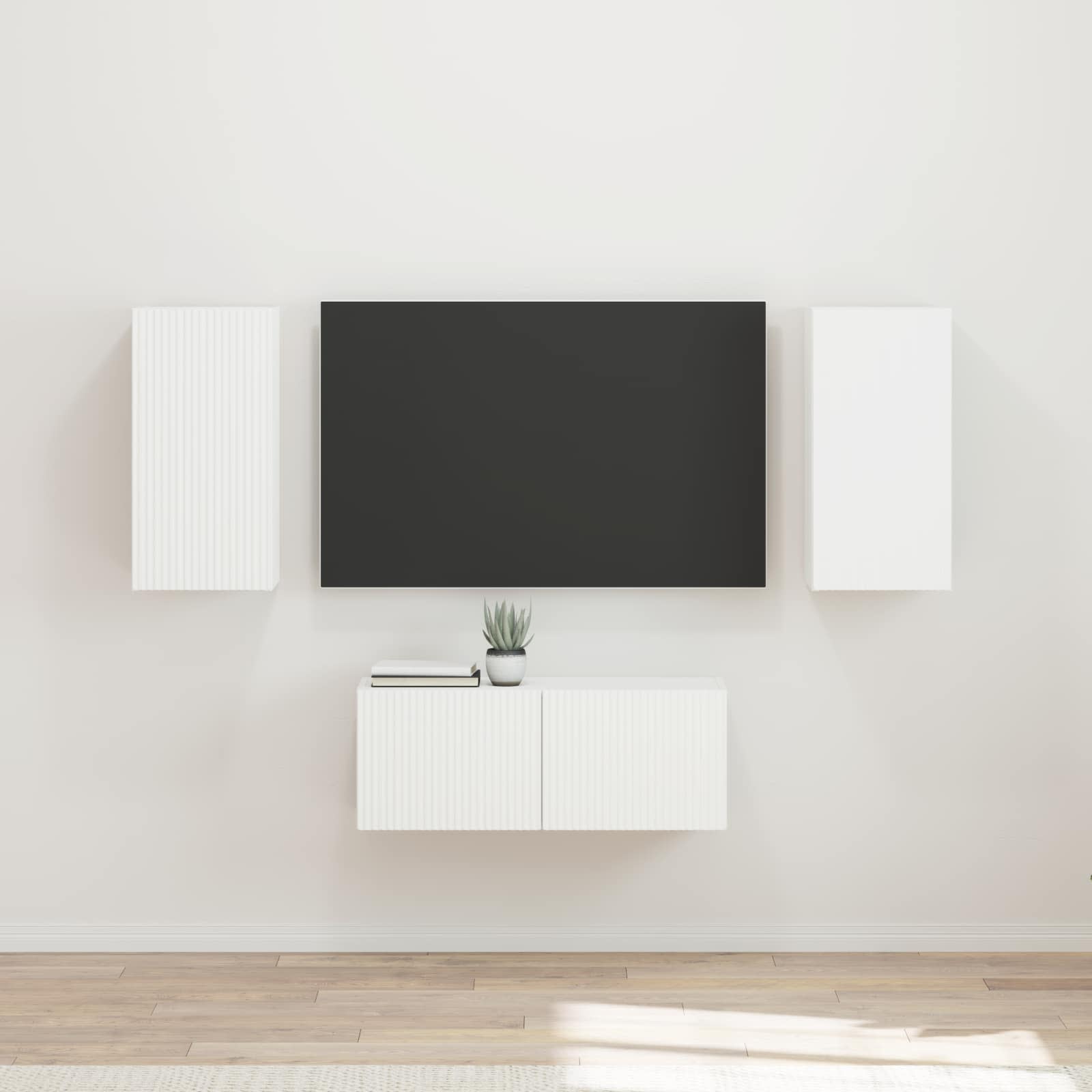 TV Cabinet Set 6 pcs White Engineered wood