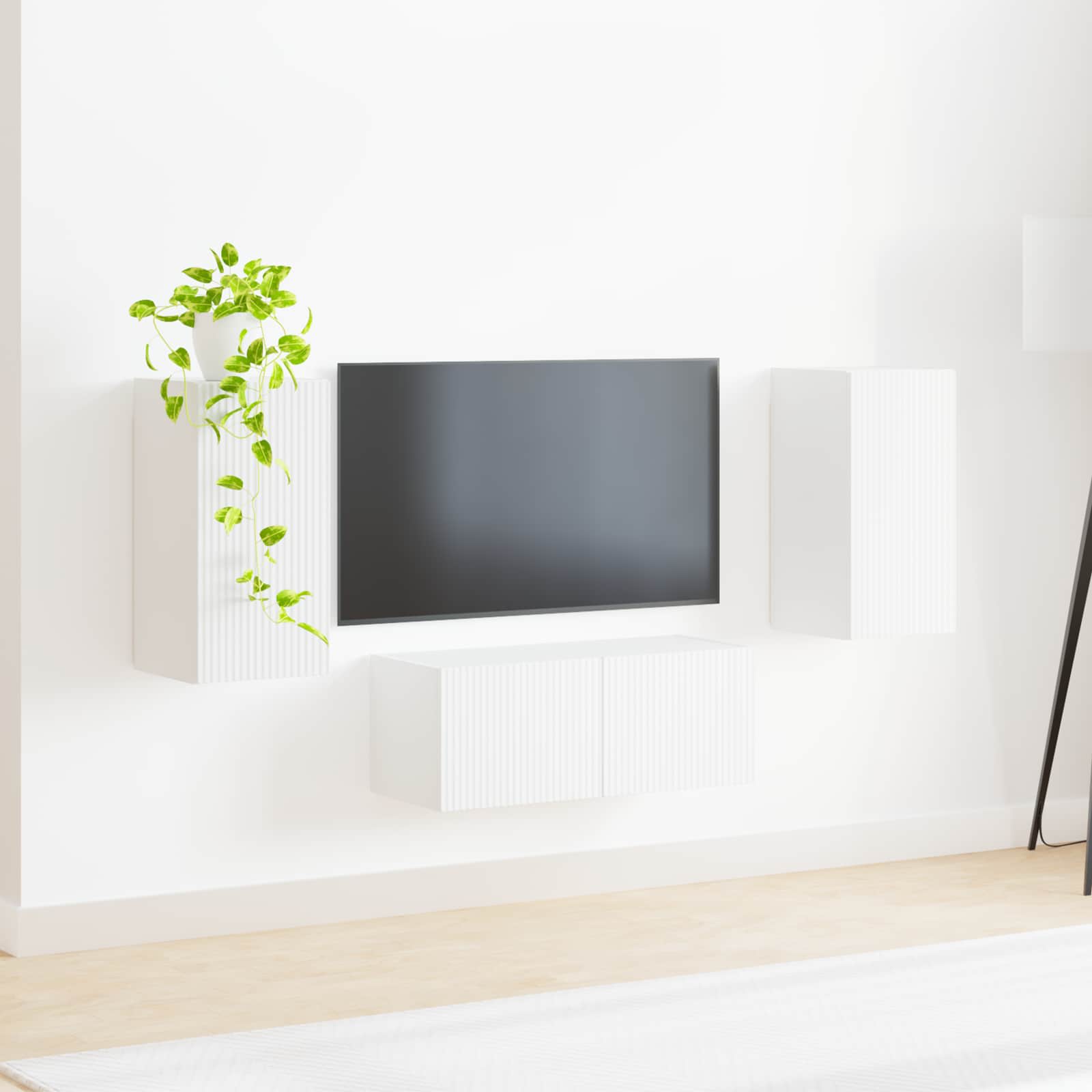 TV Cabinet Set 6 pcs White Engineered wood