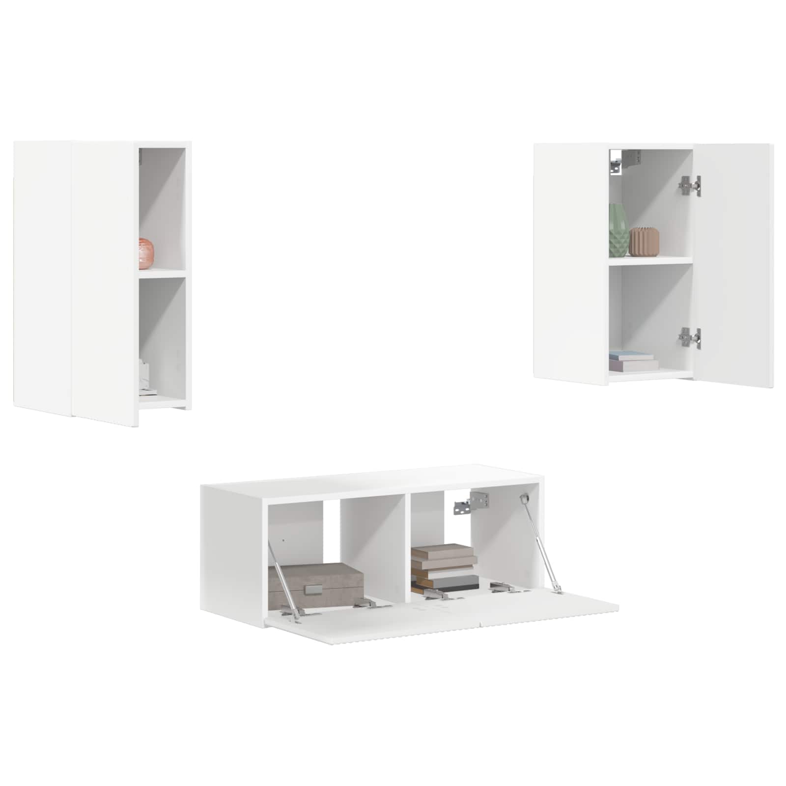 TV Cabinet Set 6 pcs White Engineered wood