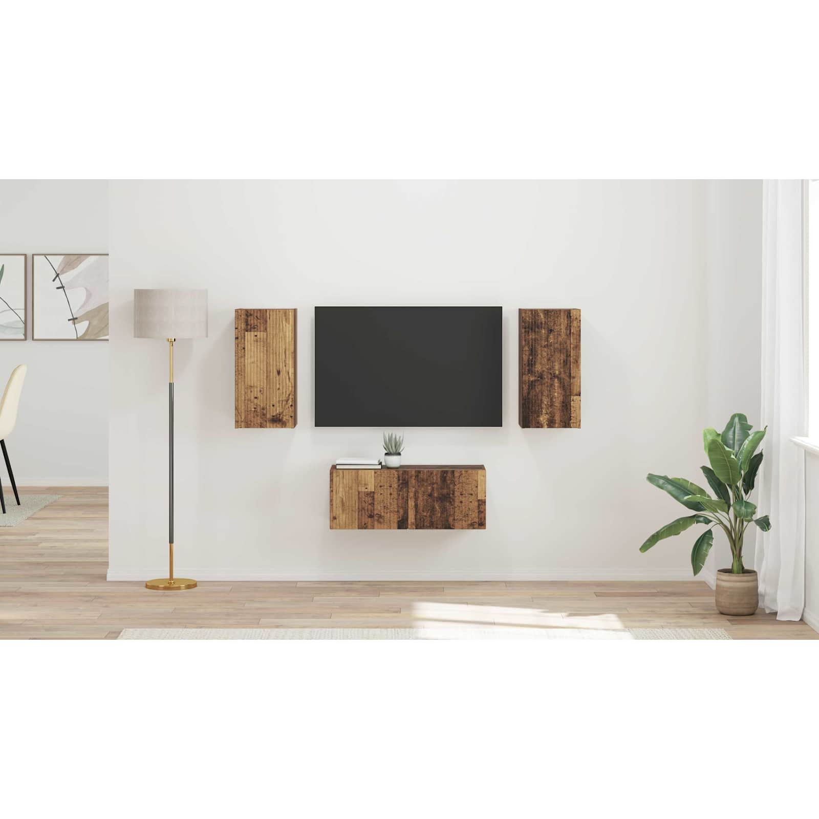TV cabinet set 6 pcs Old wood Engineered wood