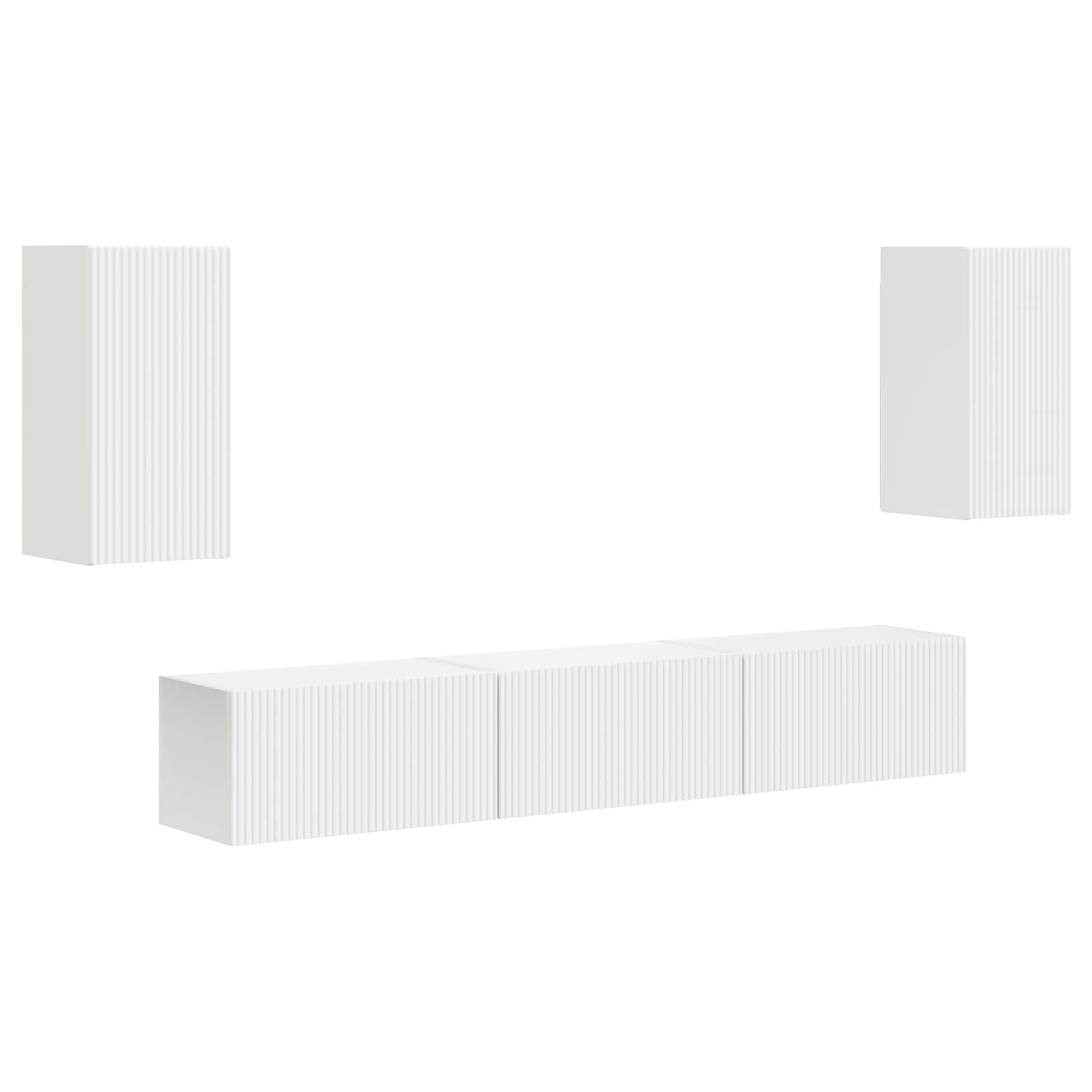 TV spintelių komplektas 3 pcs Balta Apdirbta mediena