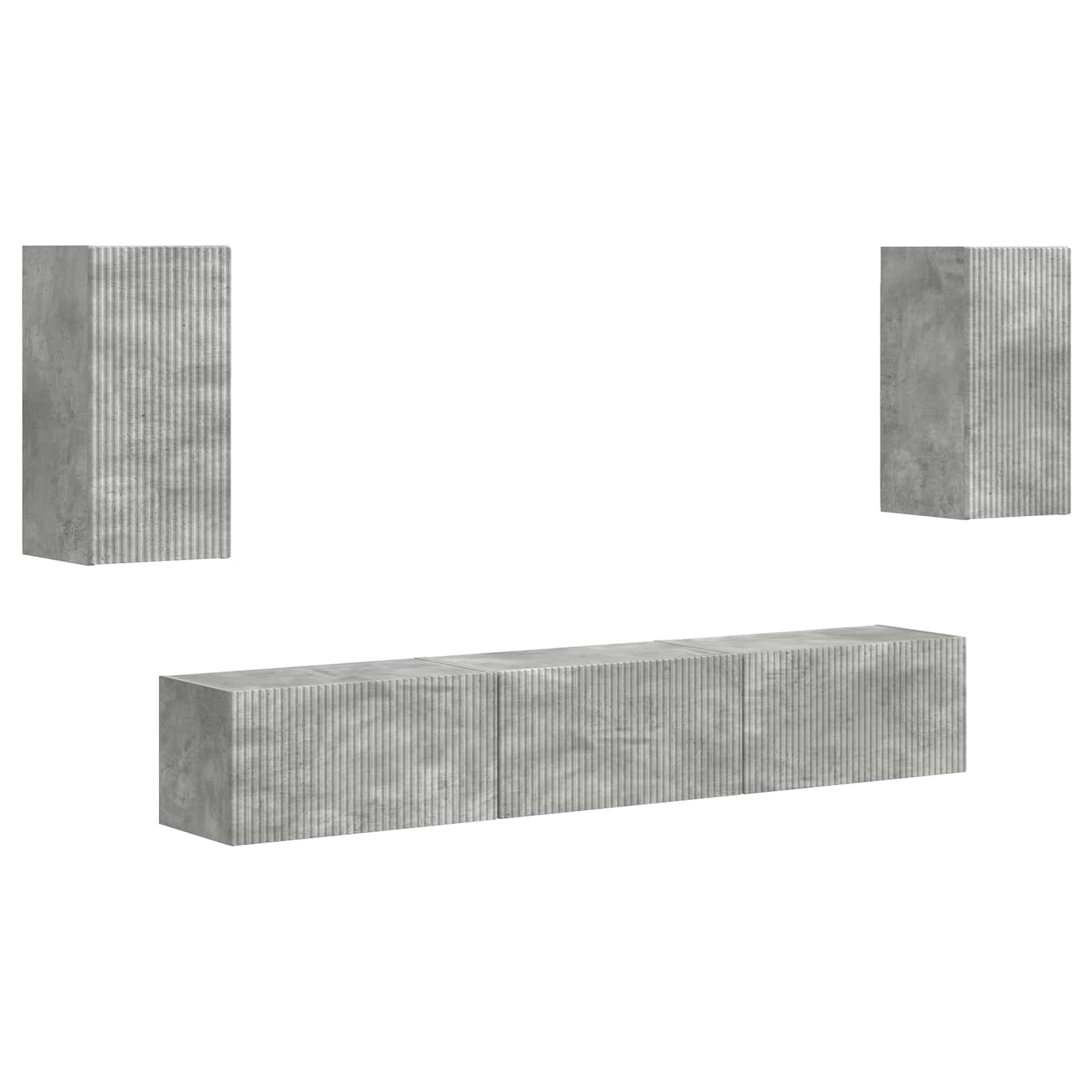 TV spintelių komplektas 3 pcs Betono pilka Apdirbta mediena