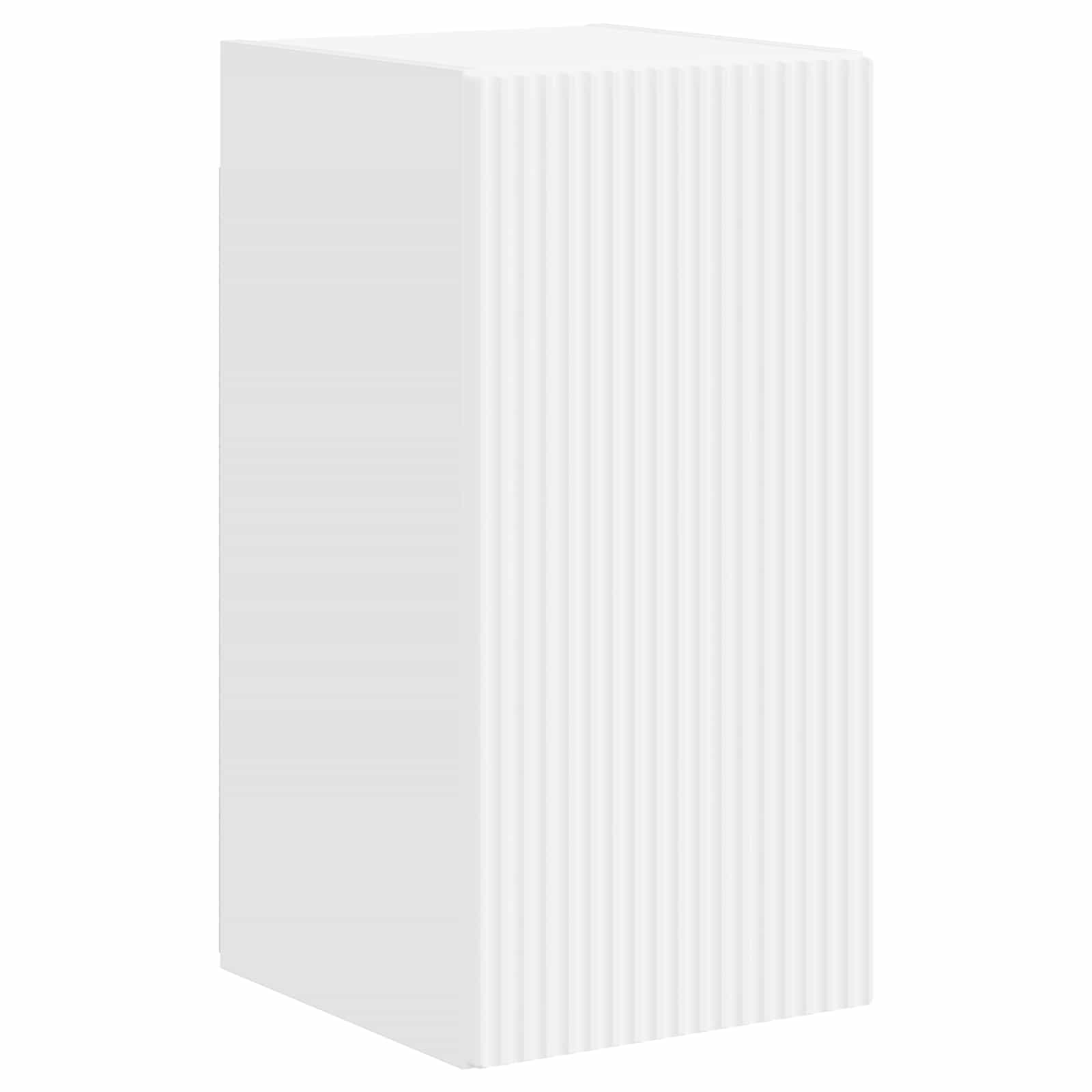 TV spintelių komplektas 3 pcs Aukštai blizganti balta