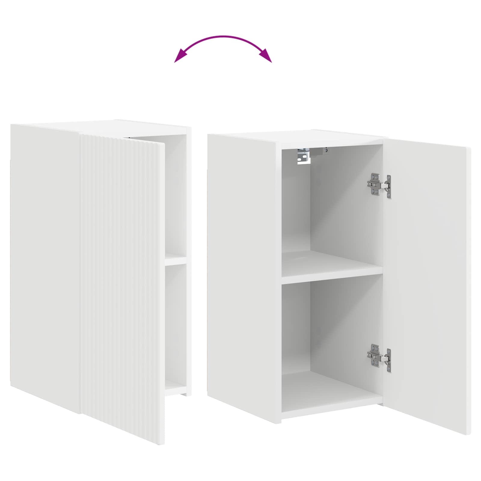 TV spintelių komplektas 3 pcs Aukštai blizganti balta