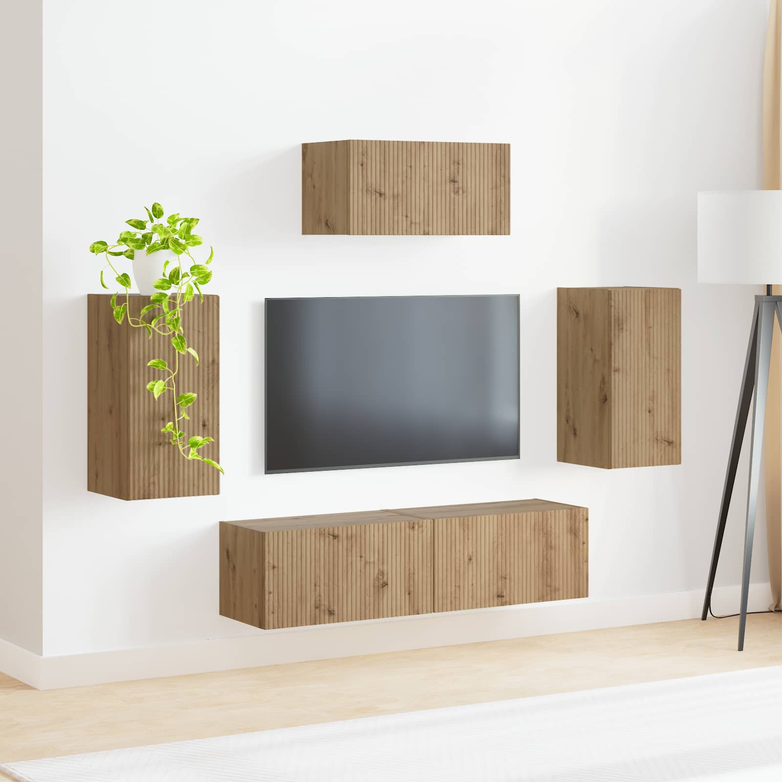 TV spintelių komplektas 5 pcs Amatininkų ąžuolas