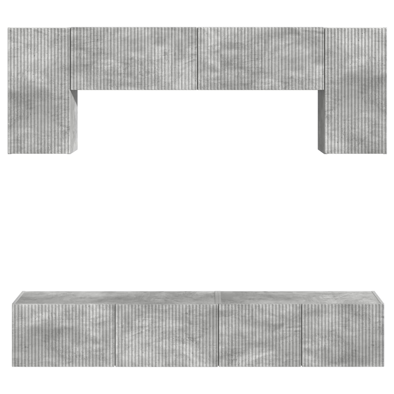 TV spintelių komplektas 4 pcs Betono pilka Apdirbta mediena