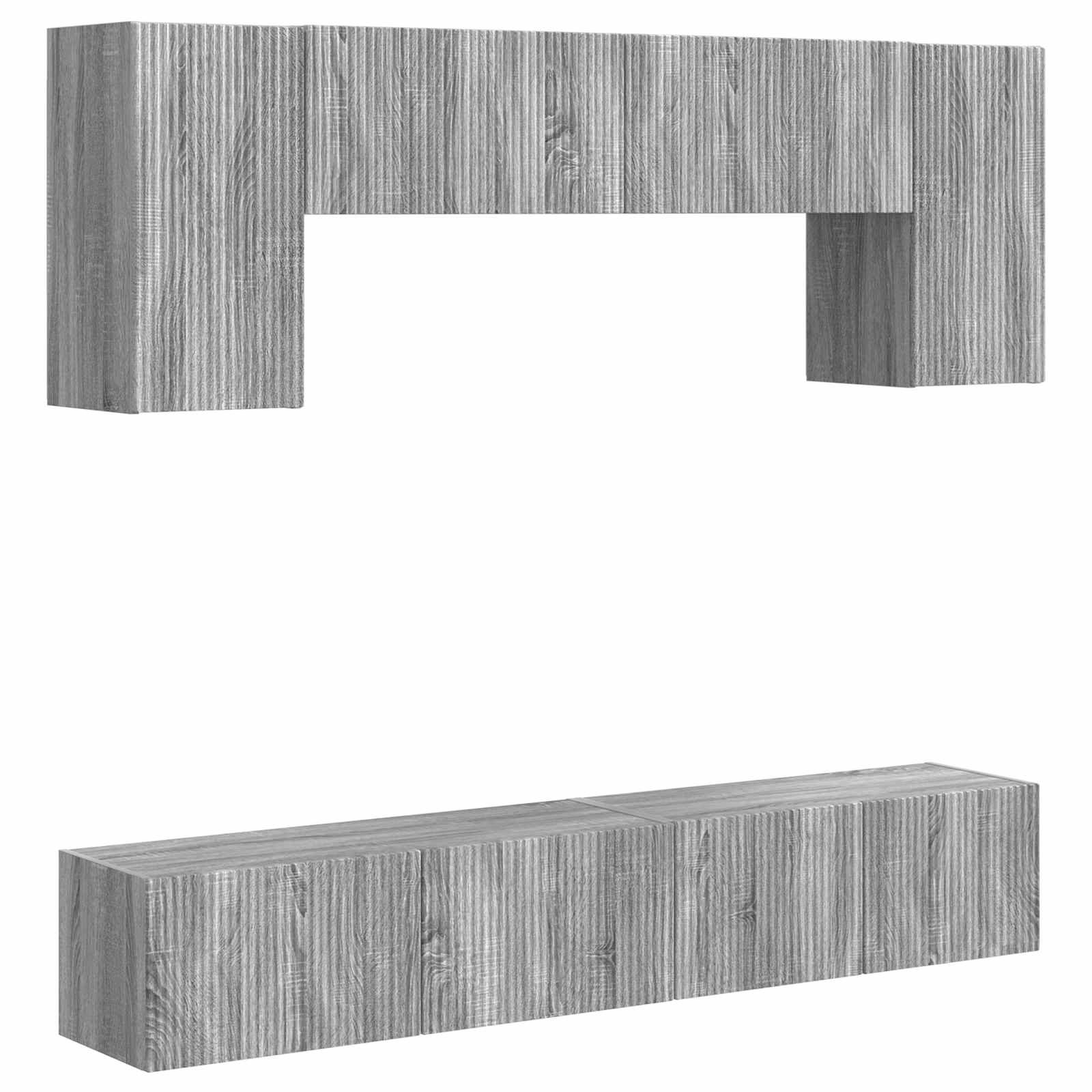 TV spintelių komplektas 4 pcs Pilkas Sonoma Apdirbta mediena