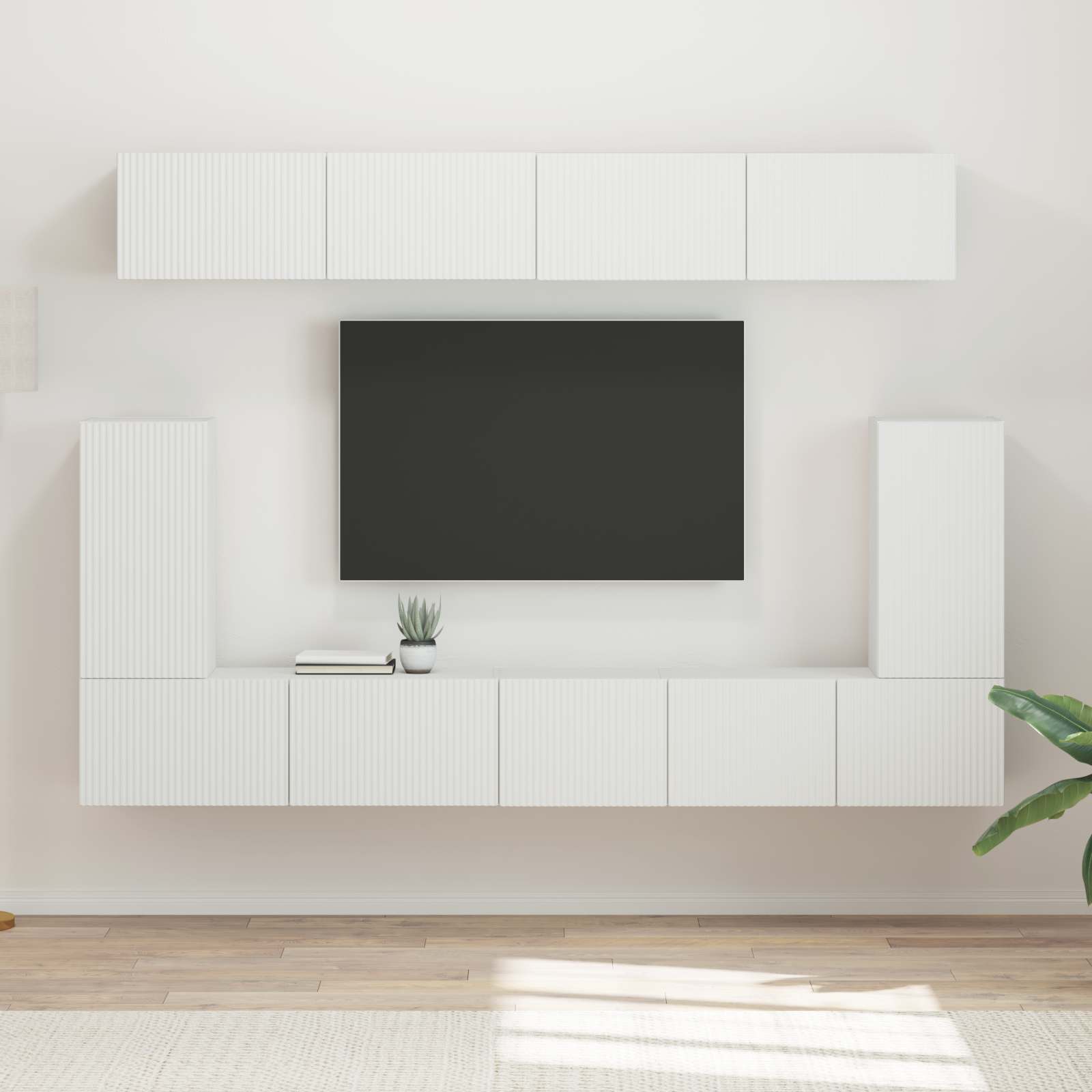 TV spintelių komplektas 5 vnt. Balta Apdirbta mediena