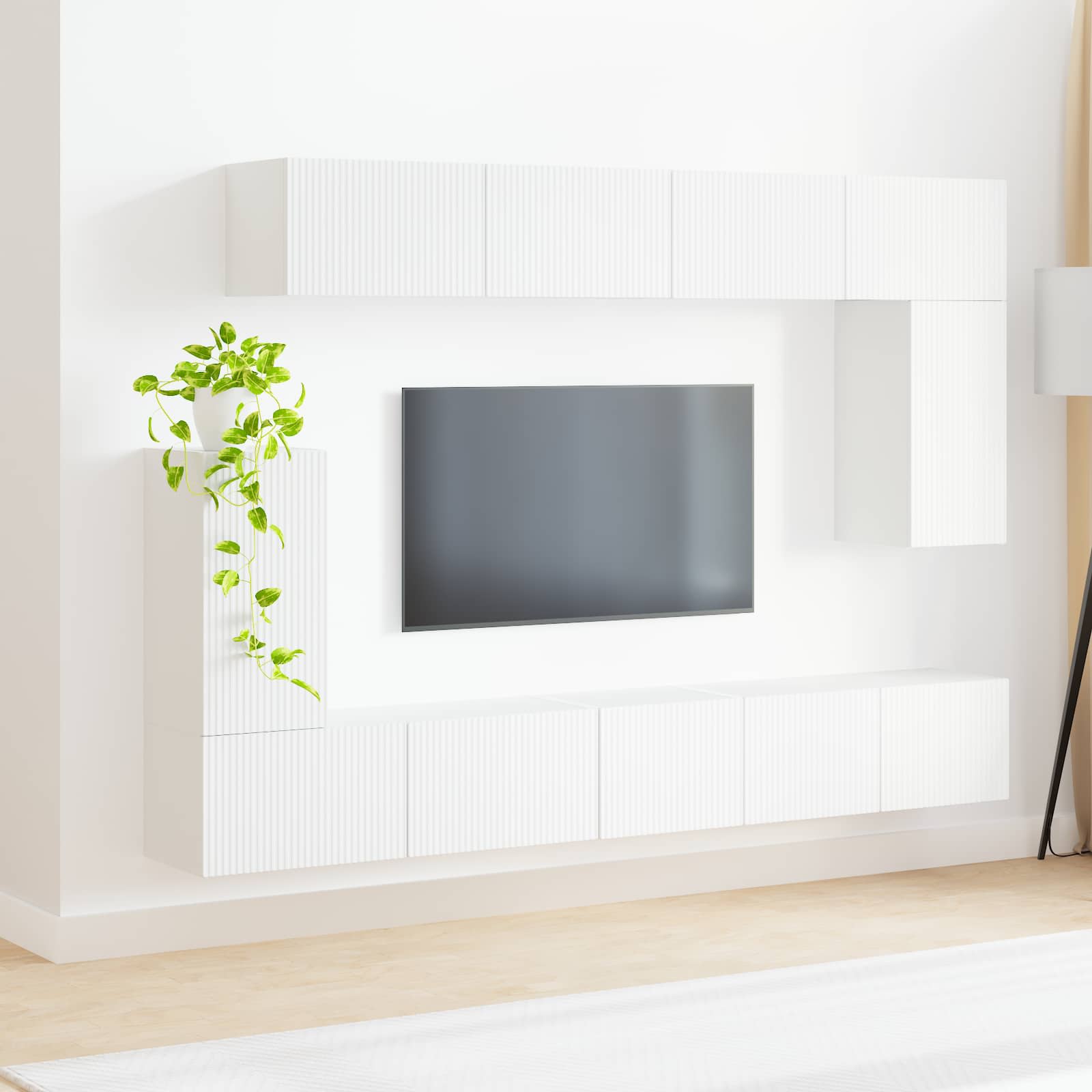 TV spintelių komplektas 5 vnt. Balta Apdirbta mediena