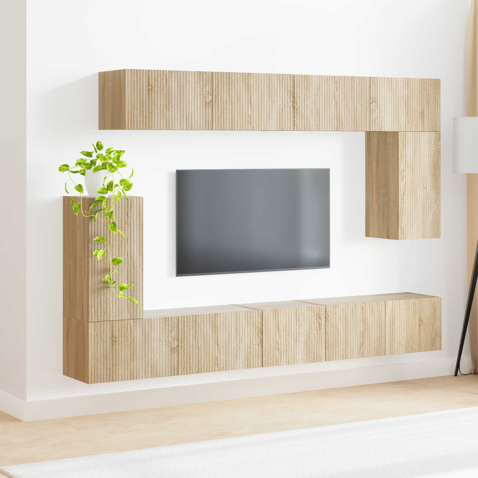 TV spintelių komplektas 5 vnt. Sonoma ąžuolas Apdirbta mediena