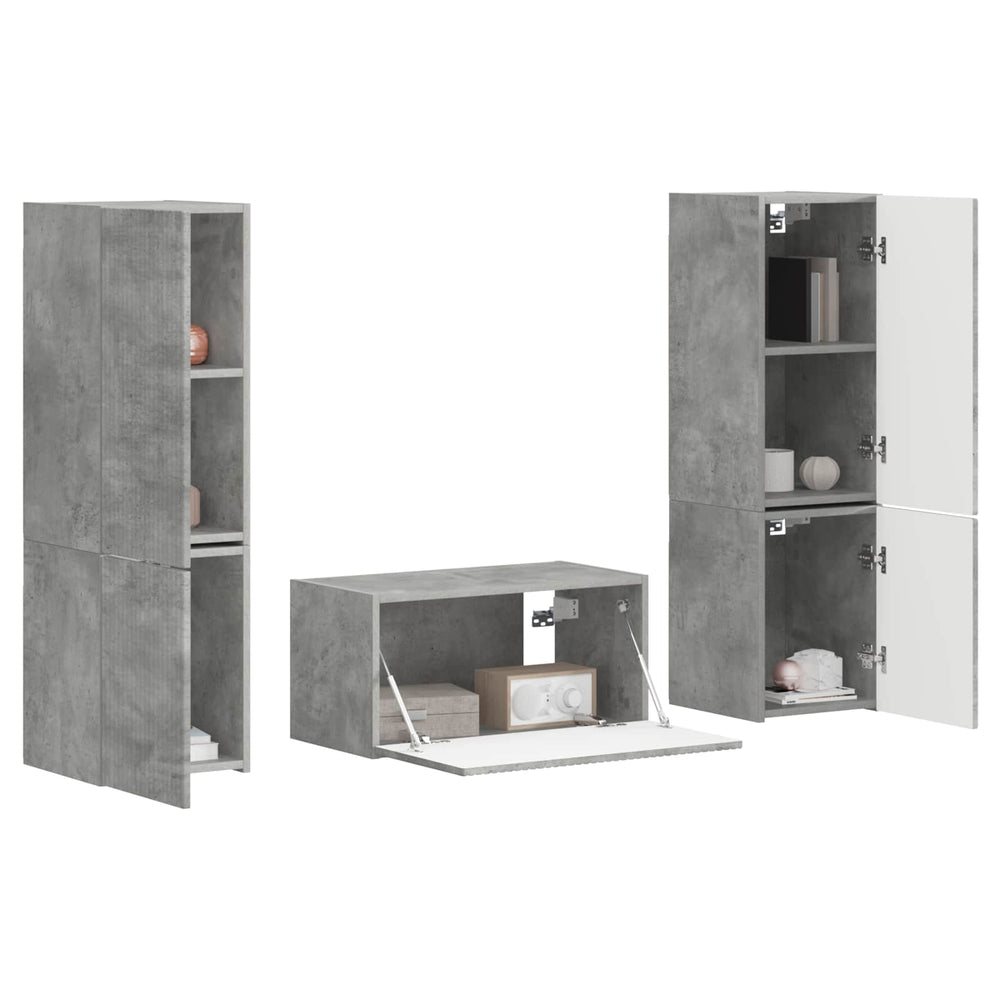 3 pcs Concrete grey