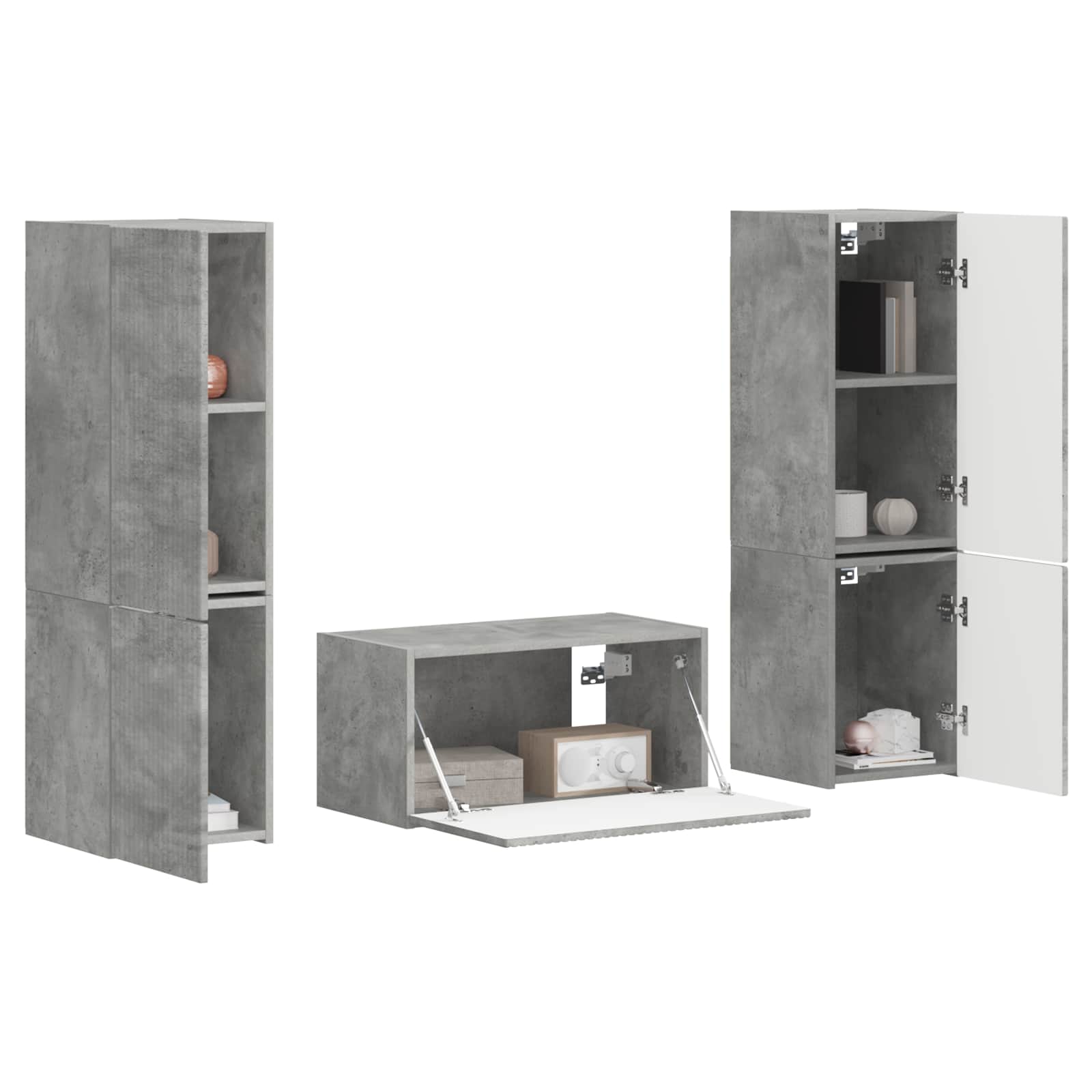 3 pcs Concrete grey