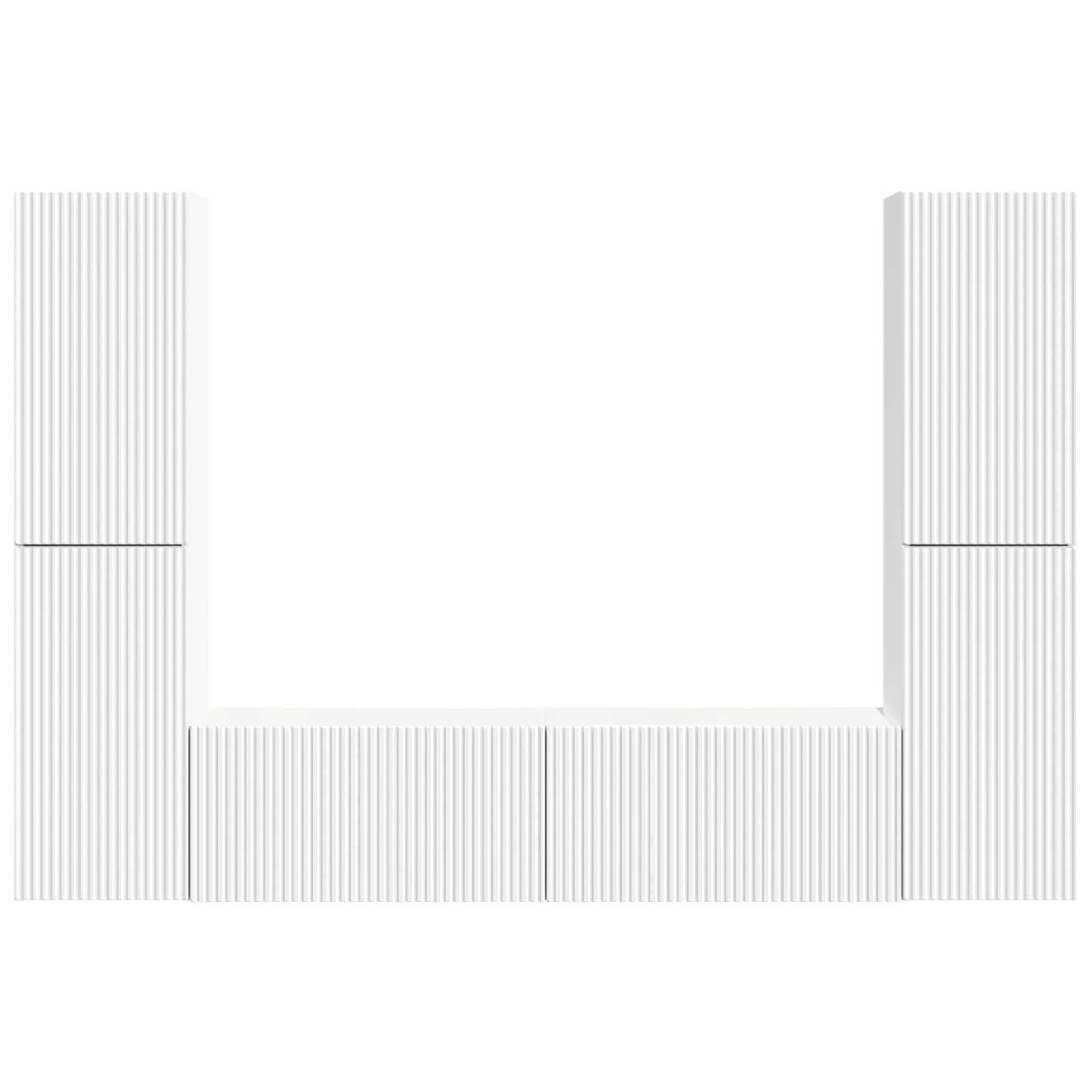 TV spintelių komplektas 6 pcs Balta Apdirbta mediena