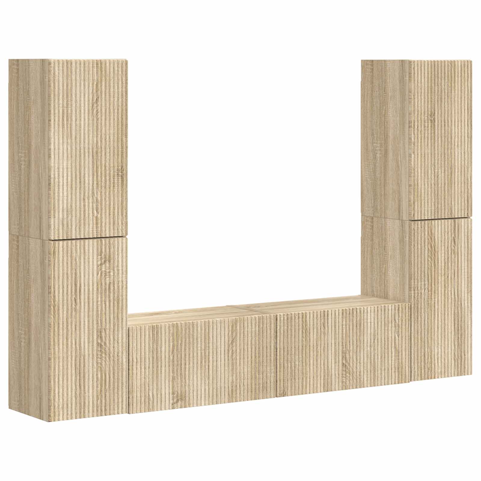 TV spintelių komplektas 6 pcs Sonoma ąžuolas Apdirbta mediena