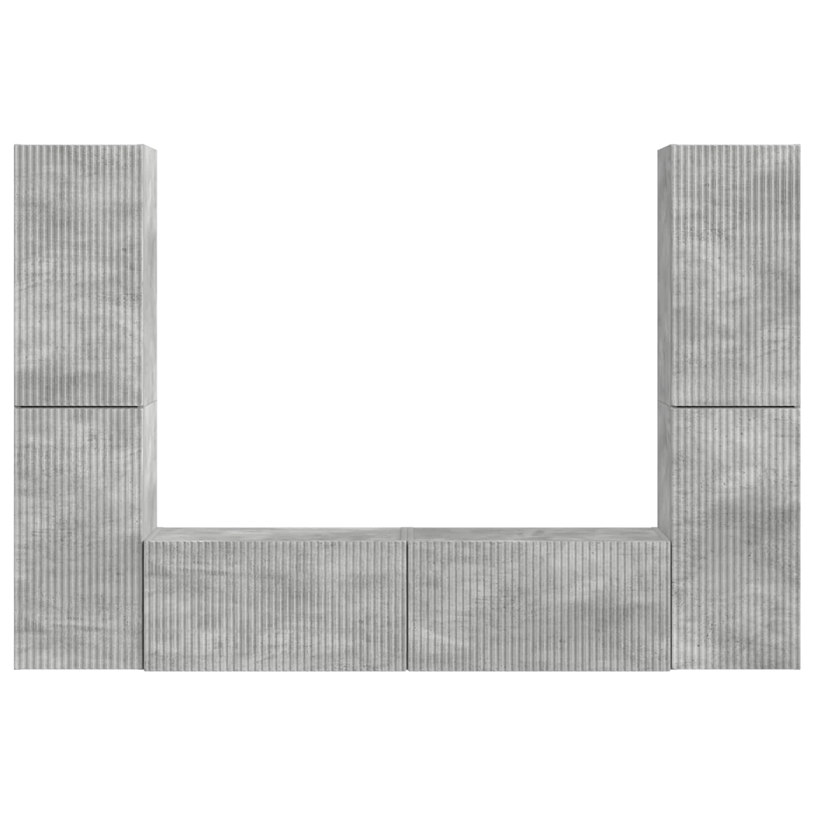 TV spintelių komplektas 6 pcs Betono pilka Apdirbta mediena