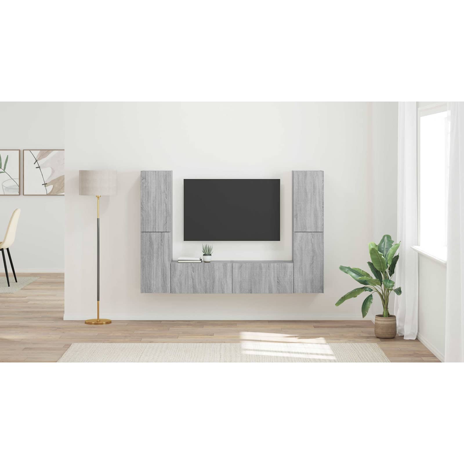 TV spintelių komplektas 6 pcs Pilkas Sonoma Apdirbta mediena