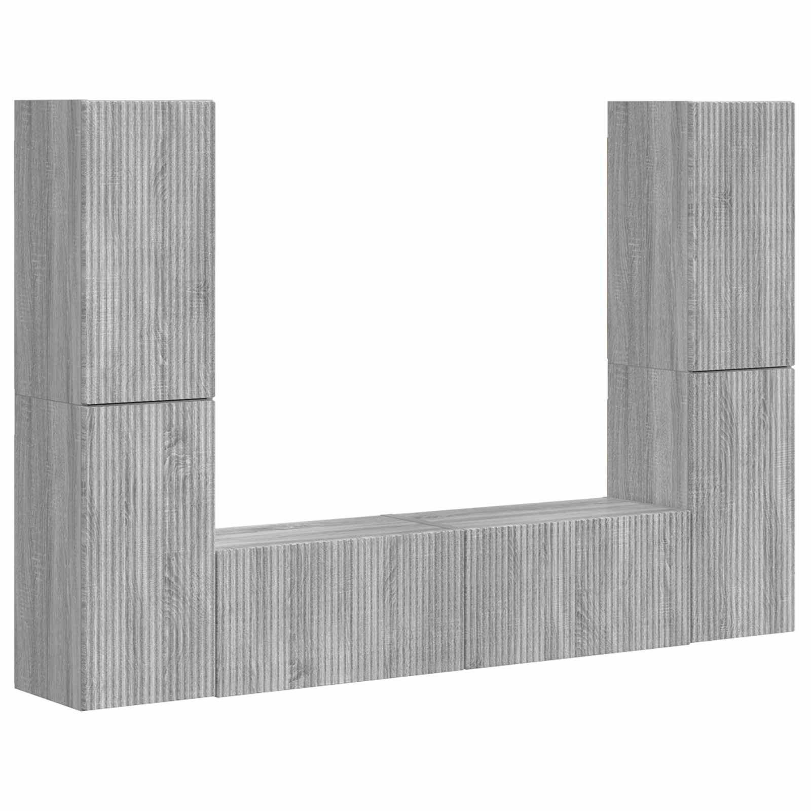 TV spintelių komplektas 6 pcs Pilkas Sonoma Apdirbta mediena