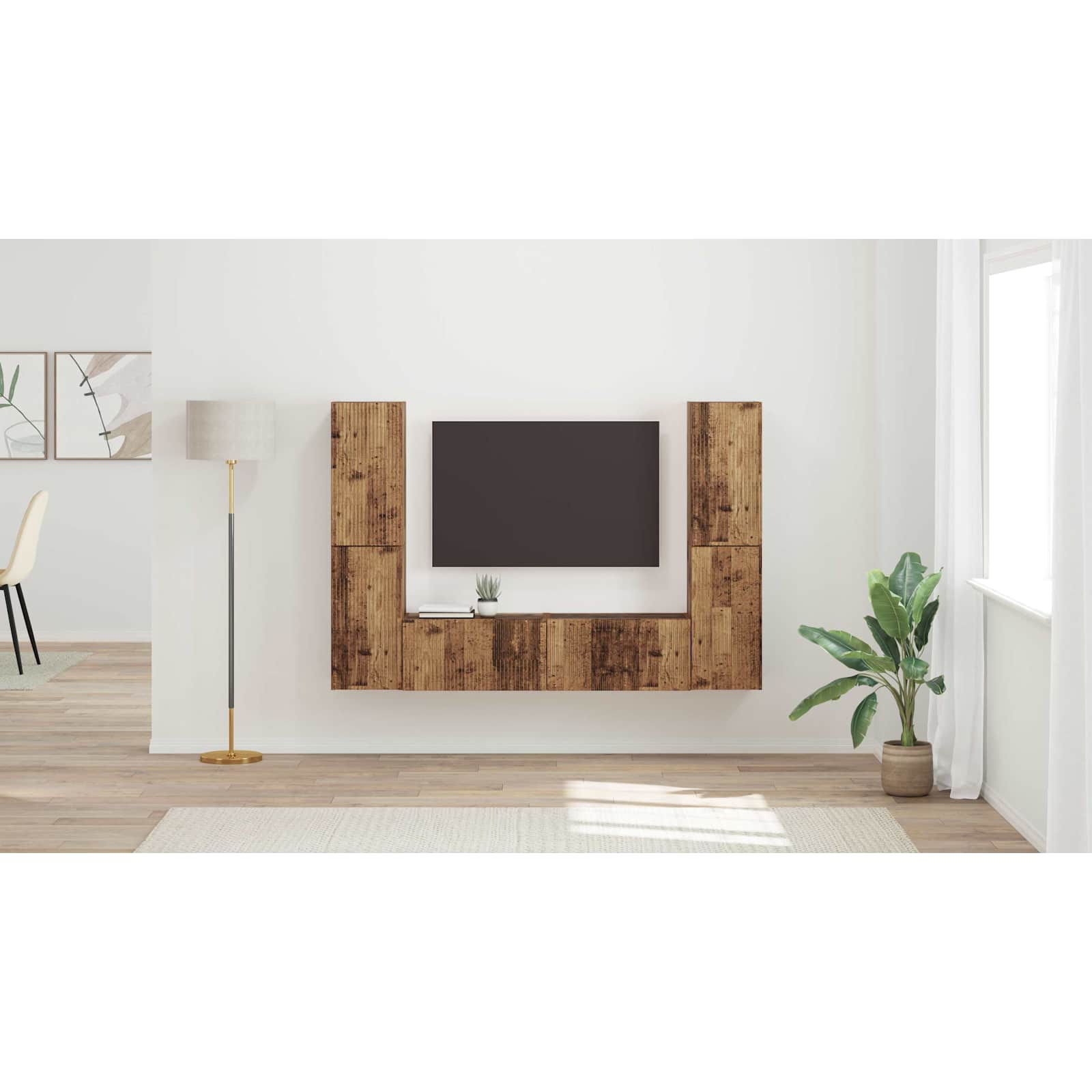 TV spintelių komplektas 6 pcs Senovinis medis Apdirbta mediena