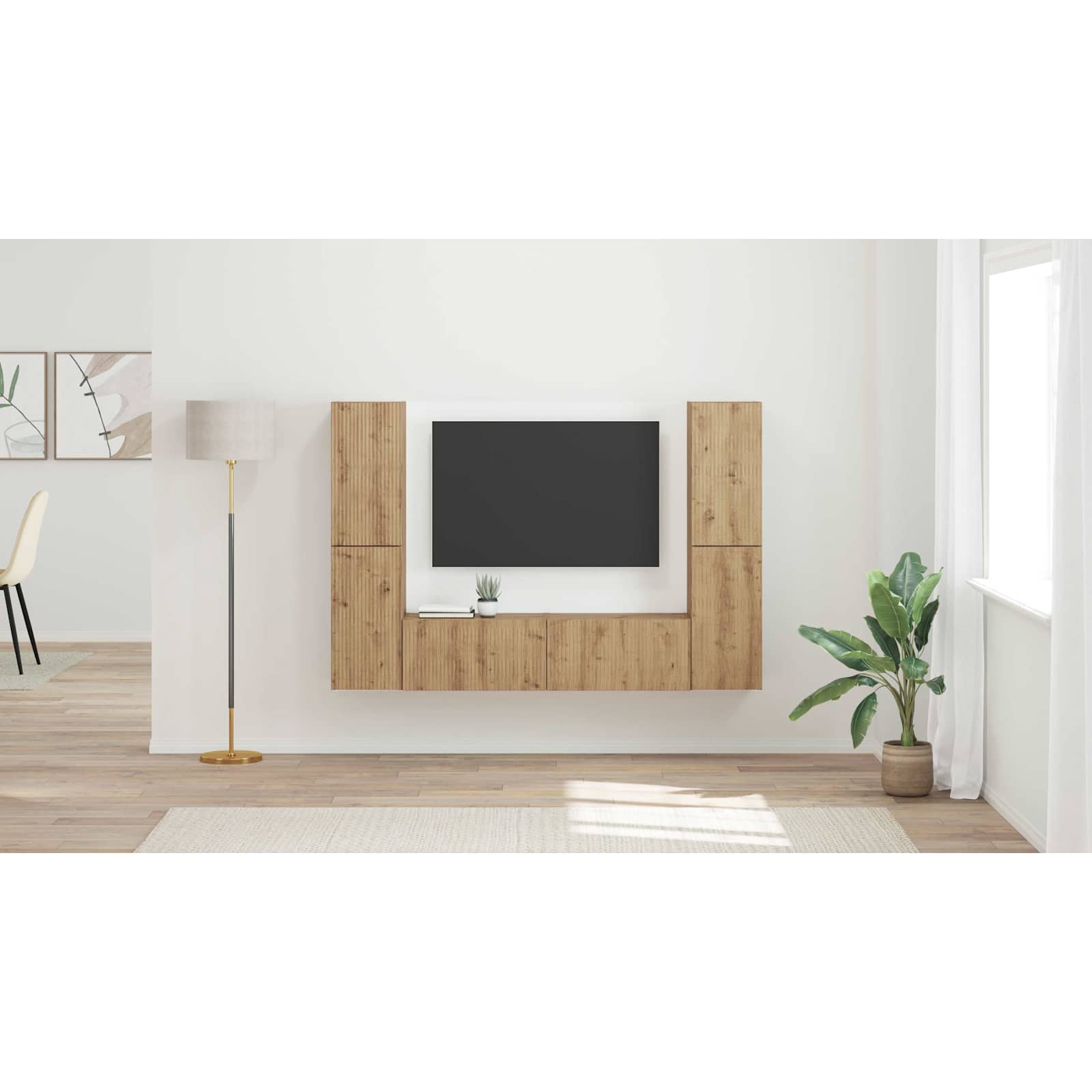 TV spintelių komplektas 6 pcs Amatininkų ąžuolas