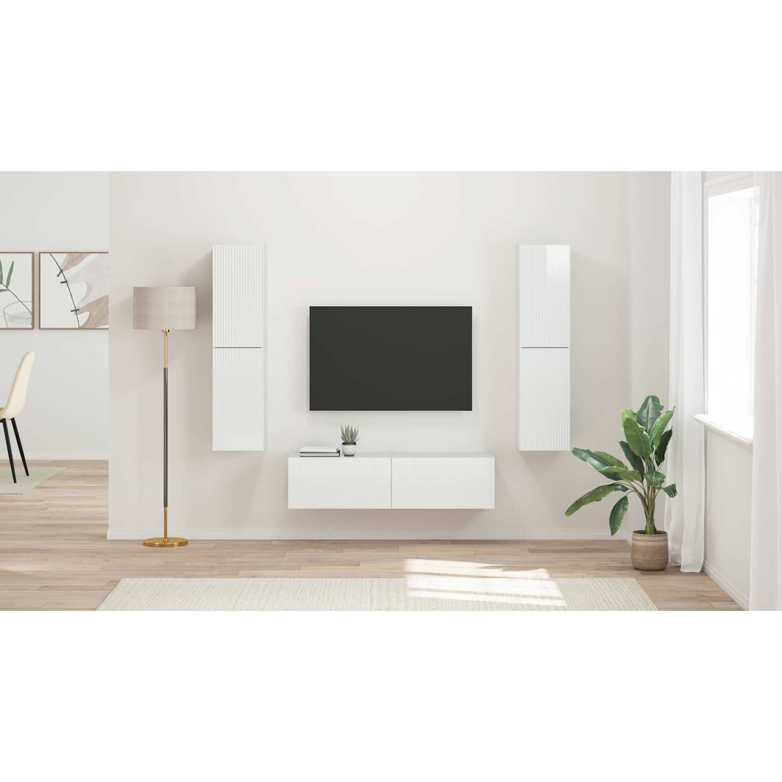 3 pcs Aukštai blizganti balta