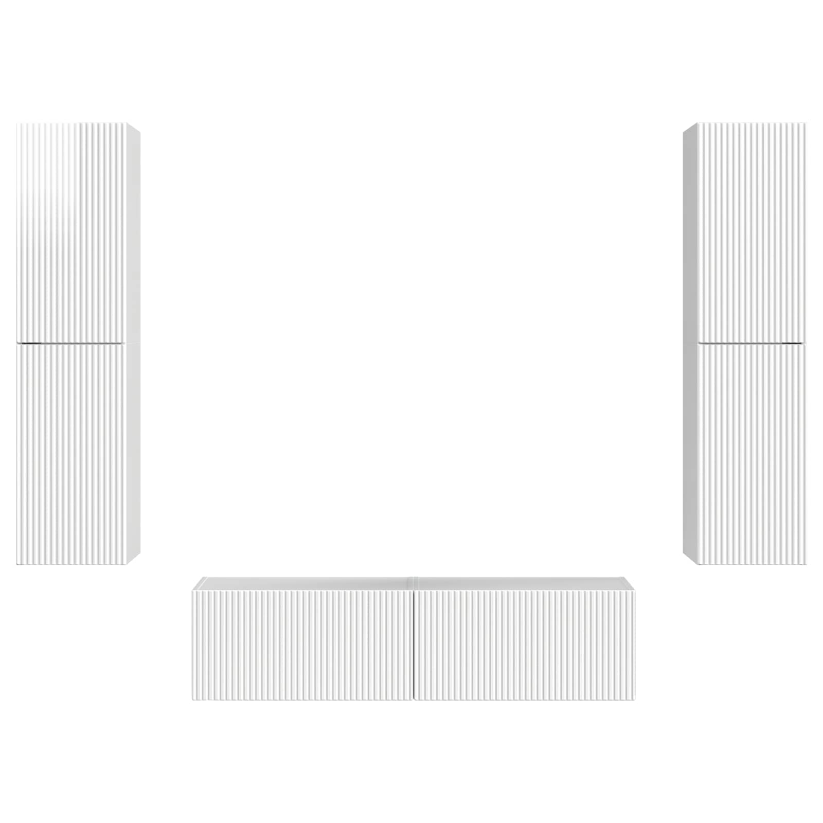 3 pcs Aukštai blizganti balta