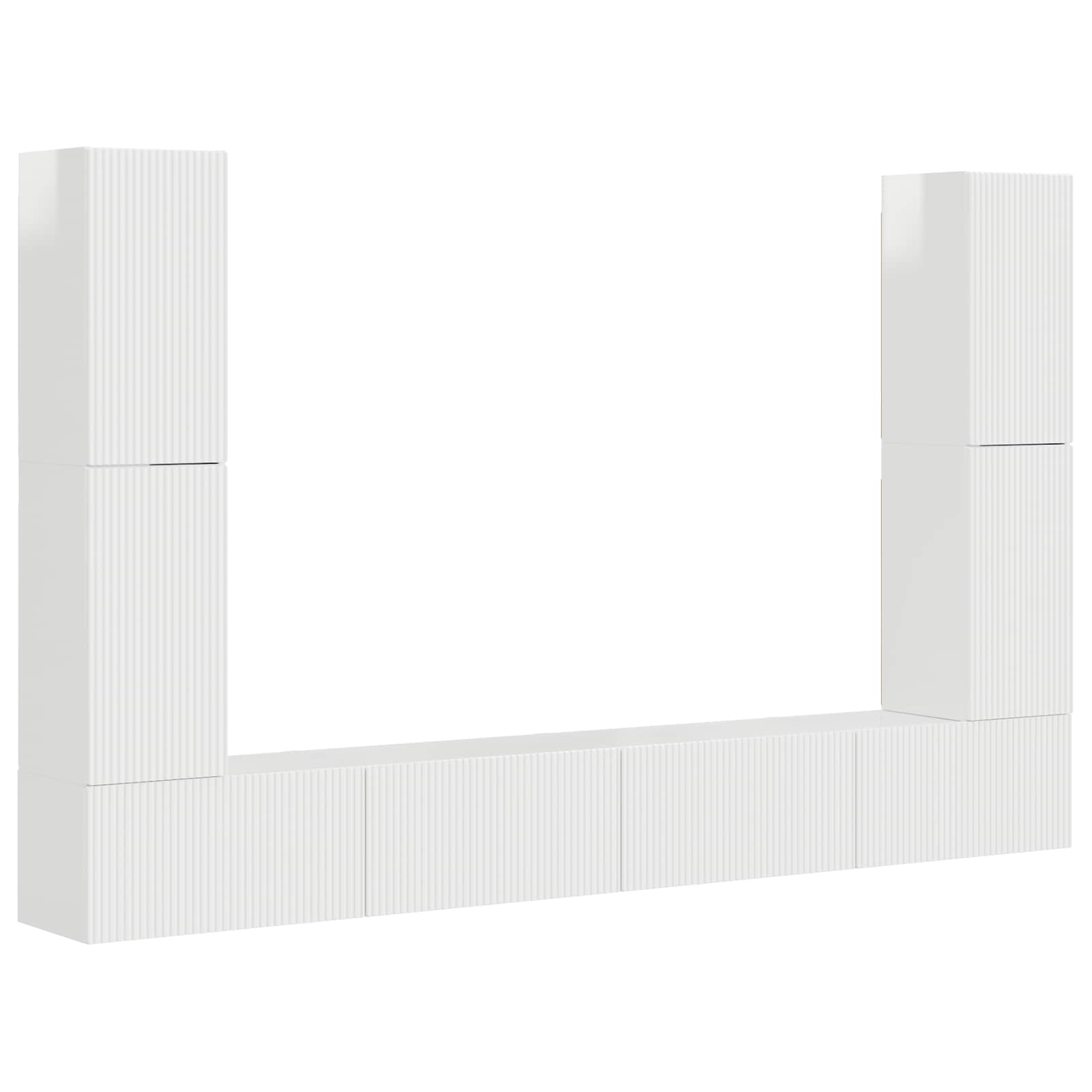TV spintelių komplektas 8 pcs Aukštai blizganti balta