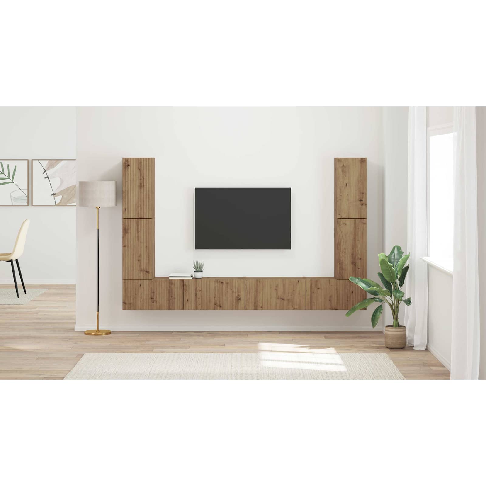 TV spintelių komplektas 8 pcs Amatininkų ąžuolas