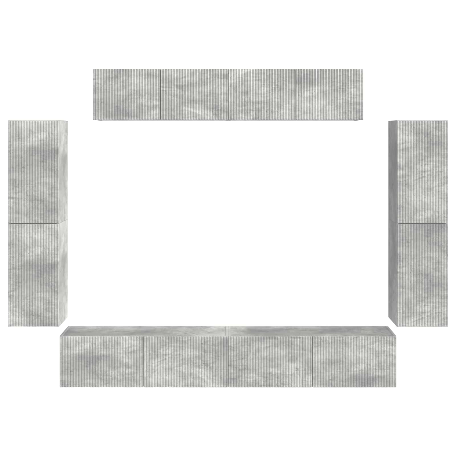 Televizoriaus spintelė 8 pcs Betono pilka