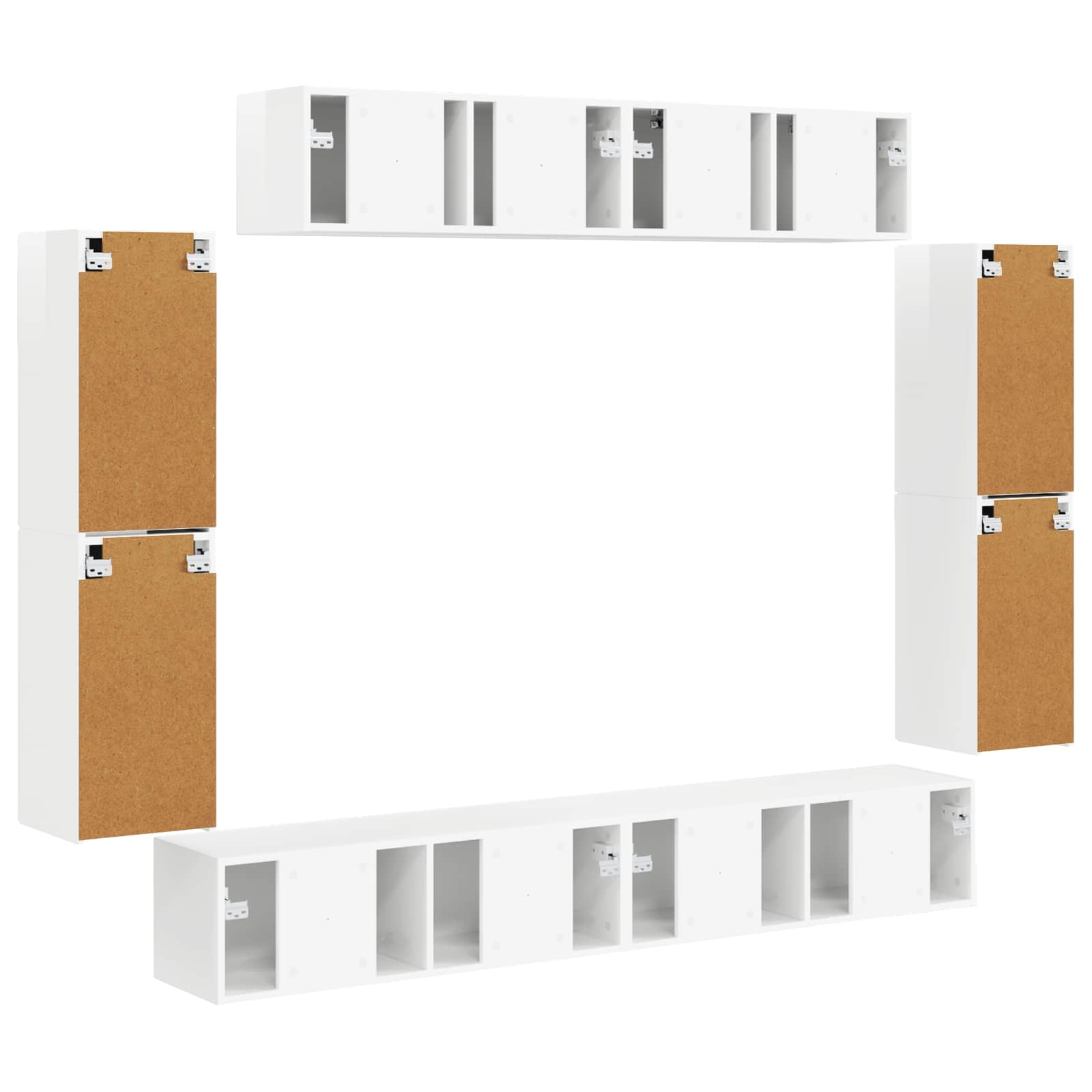 4 pcs Aukštai blizganti balta