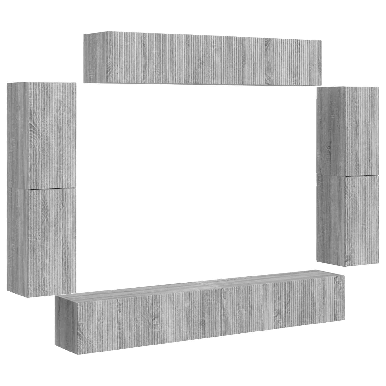 Televizoriaus spintelė 8 pcs Pilkas Sonoma