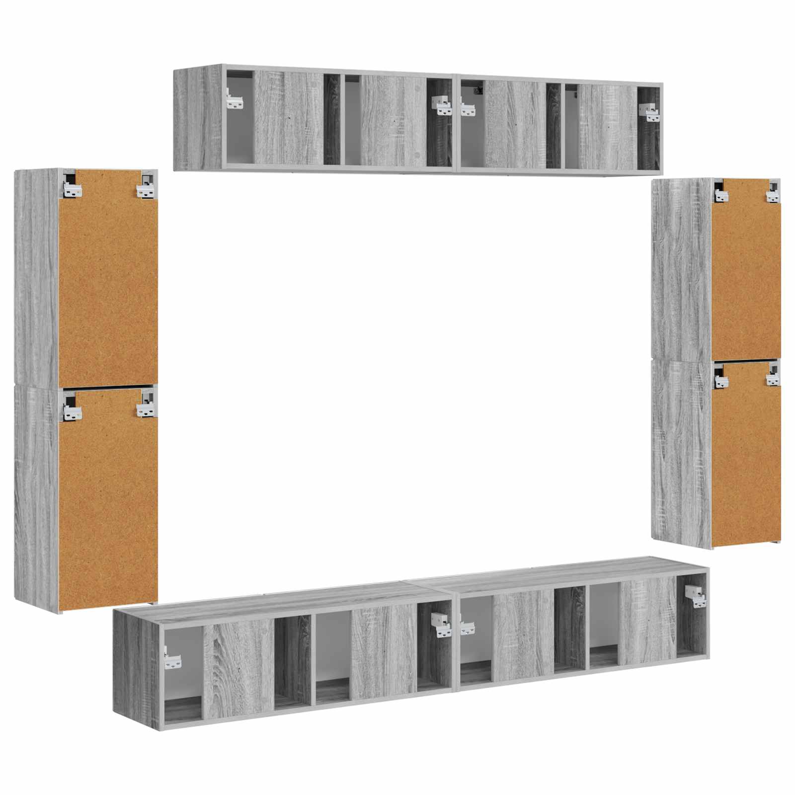 Televizoriaus spintelė 8 pcs Pilkas Sonoma