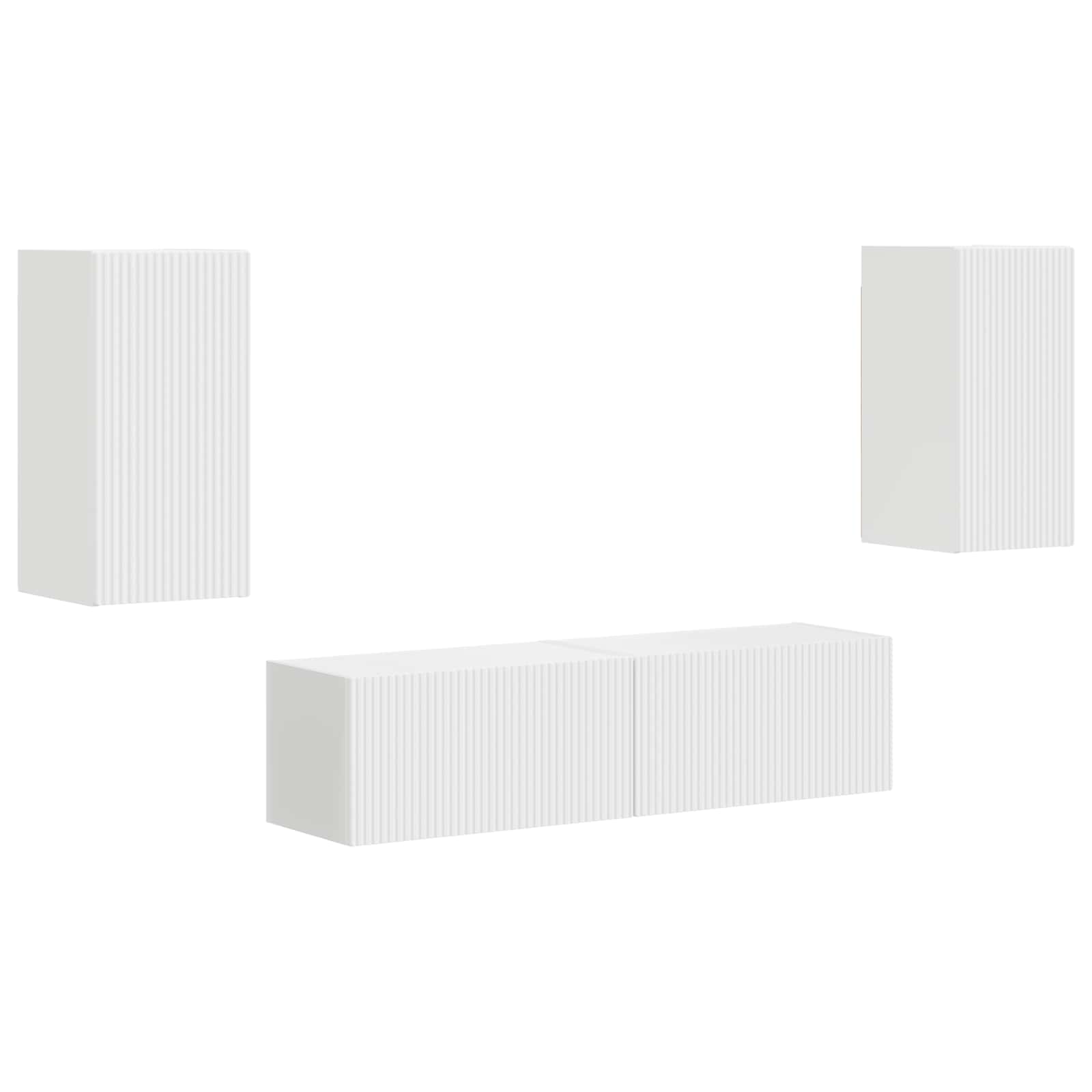 TV spintelių komplektas 4 pcs Balta Apdirbta mediena