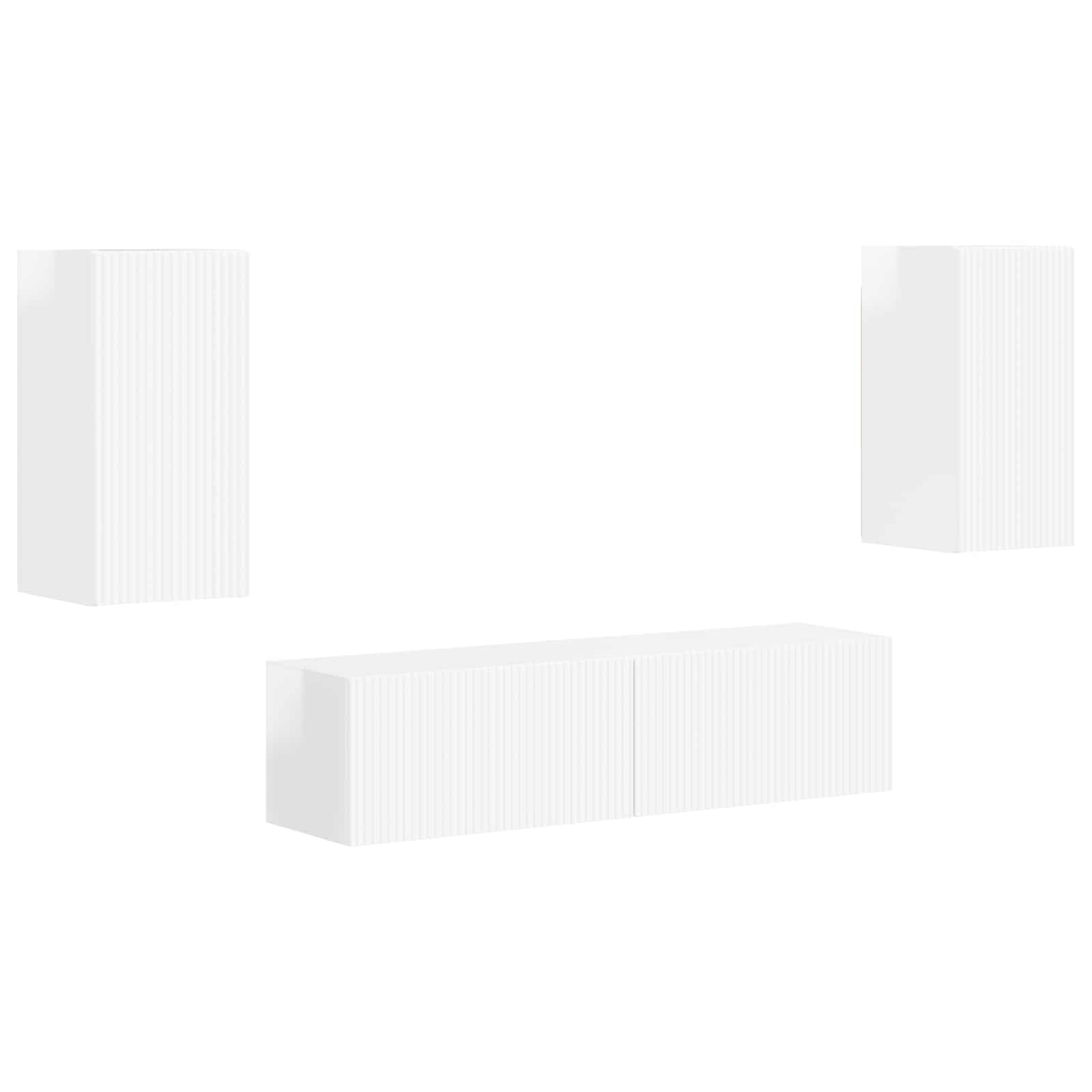 TV spintelių komplektas 4 pcs Aukštai blizganti balta