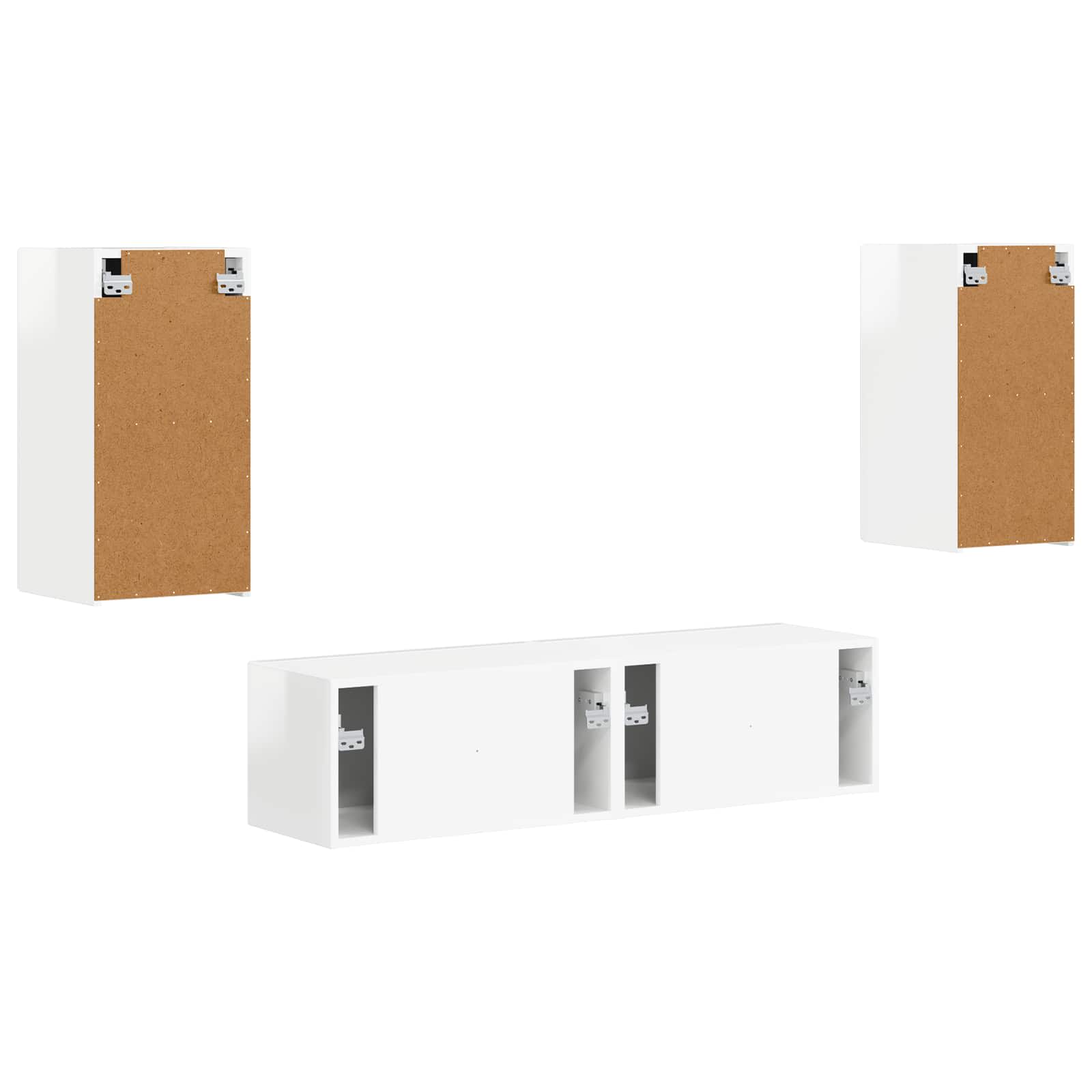 TV spintelių komplektas 4 pcs Aukštai blizganti balta
