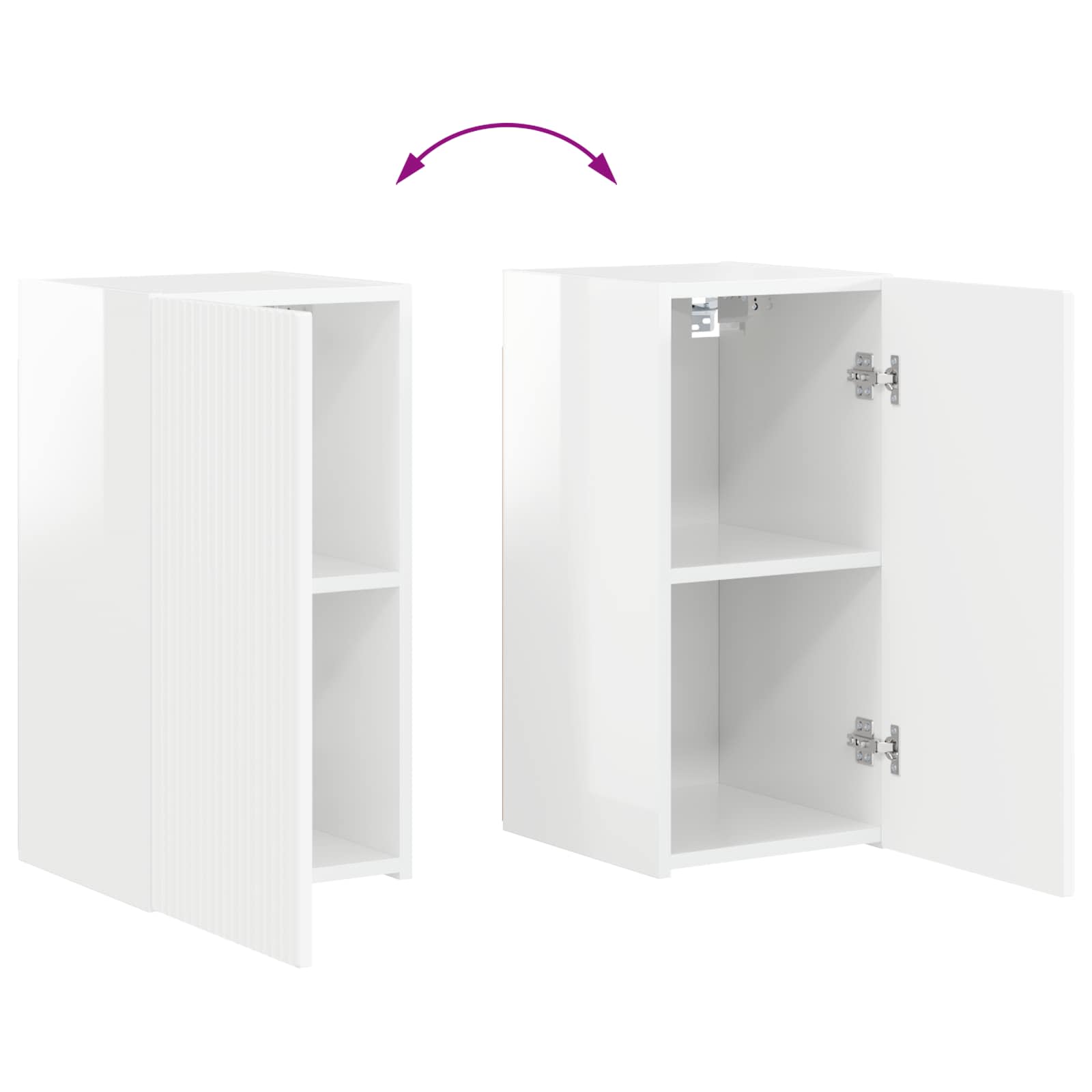 2 pcs Aukštai blizganti balta